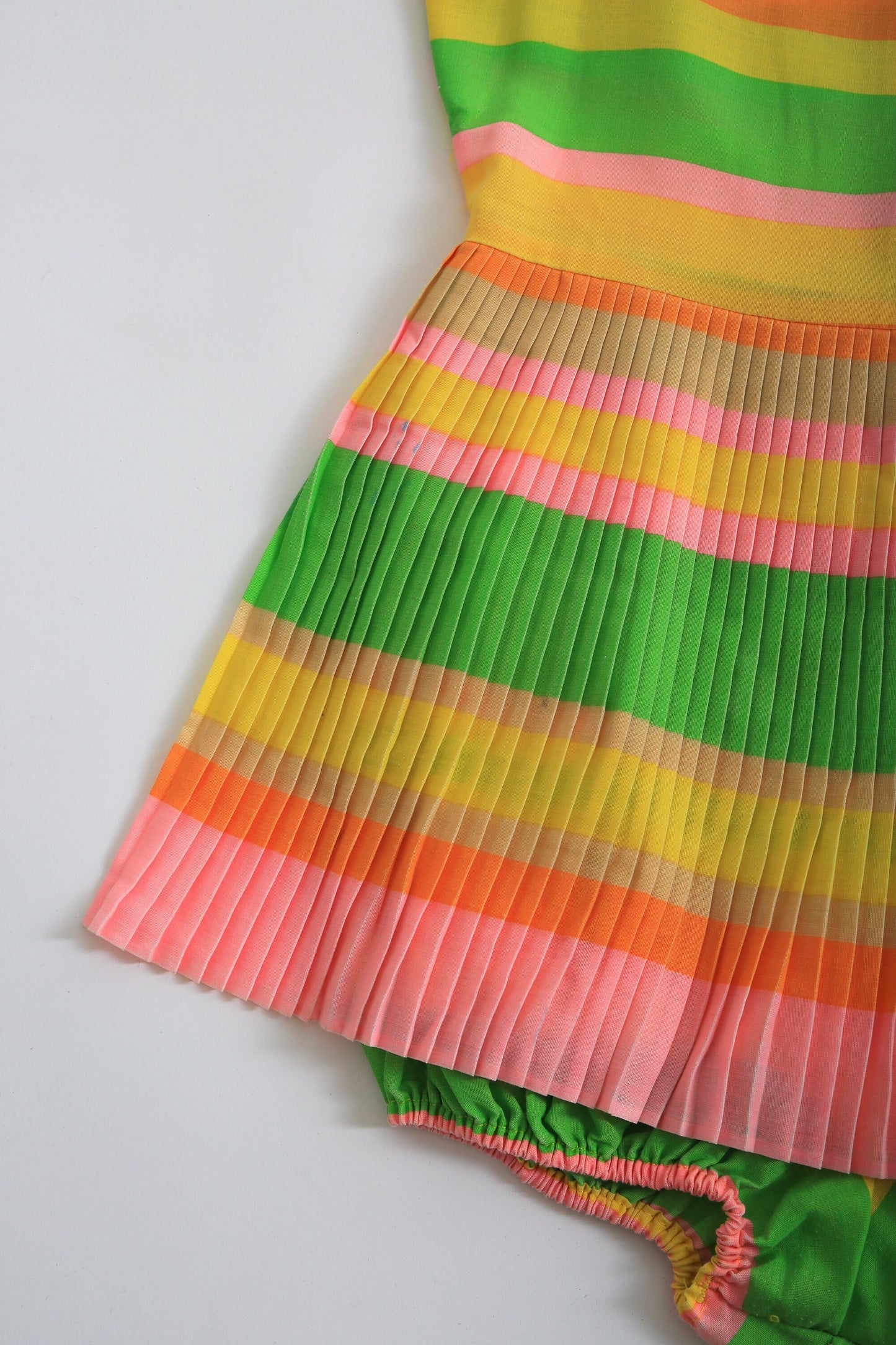 60s neon rainbow striped playsuit romper