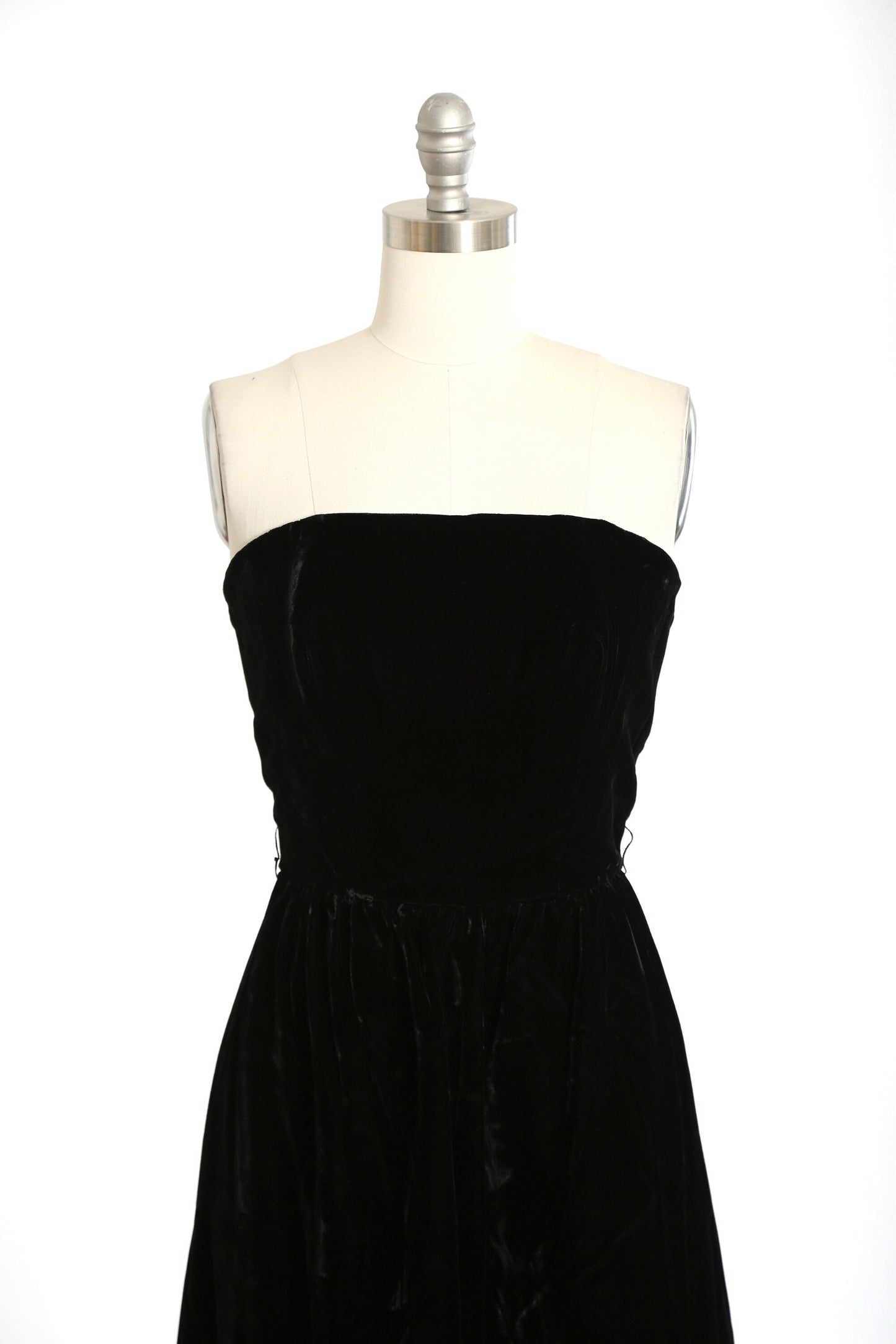 Vintage 1950s black velvet lace dress