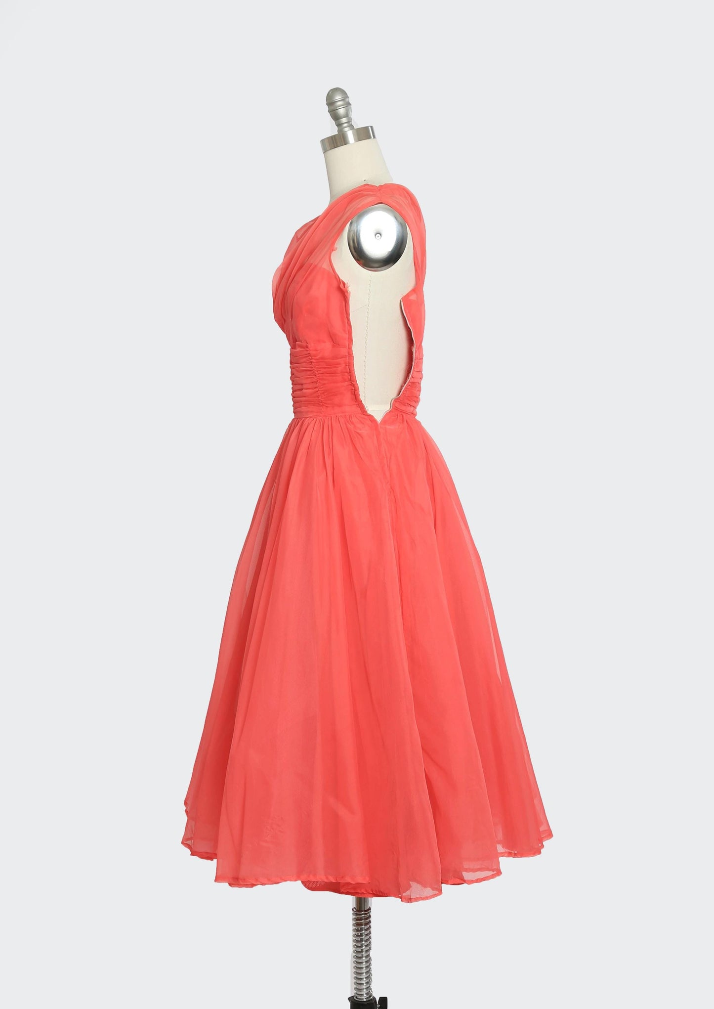 50s Pink chiffon tulle party dress