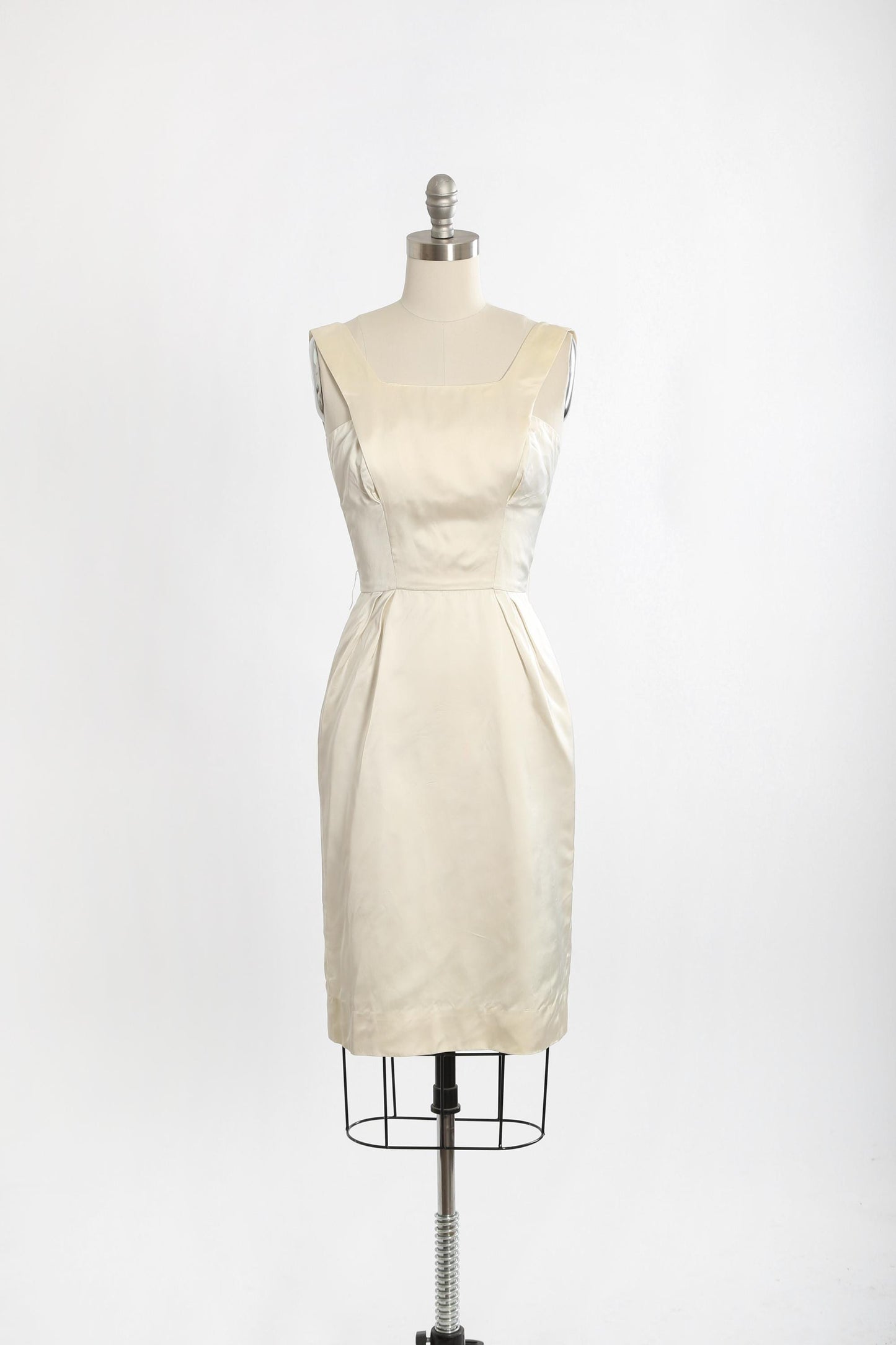 50s Lilli Ann dress | Vintage 1950s ivory Lilli Ann silk satin wiggle dress