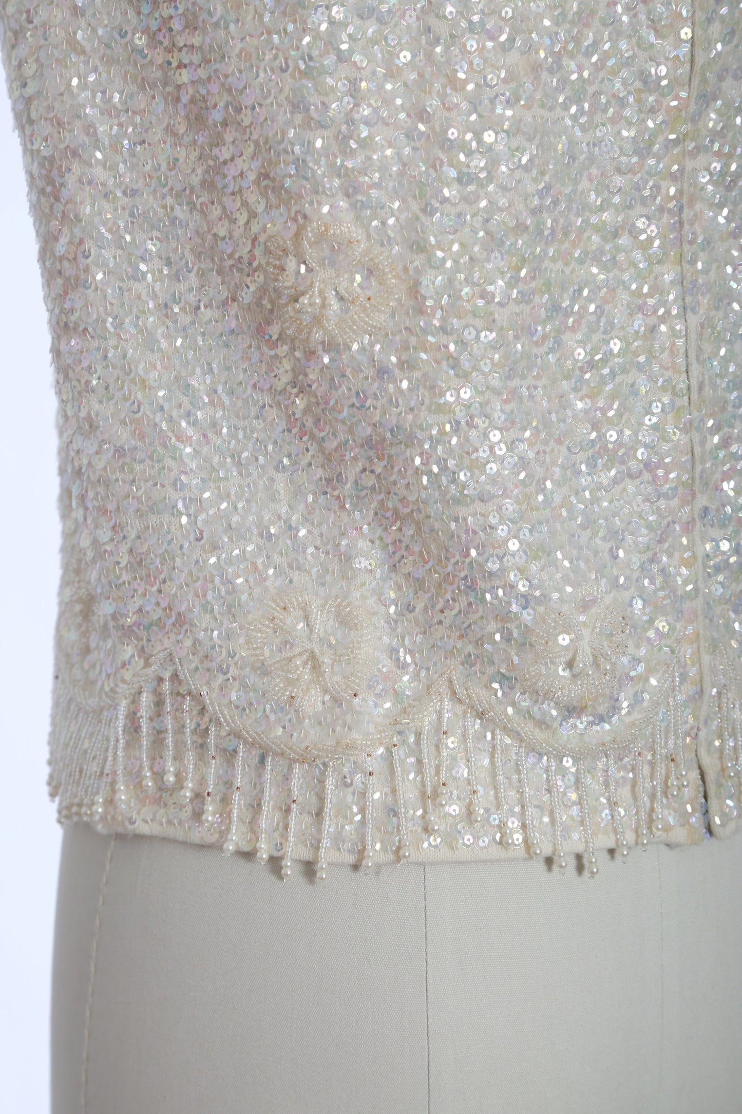 Jeri-Jo sequin tank | Vintage 1960s iridescent beaded sequin Zephry wool tank top