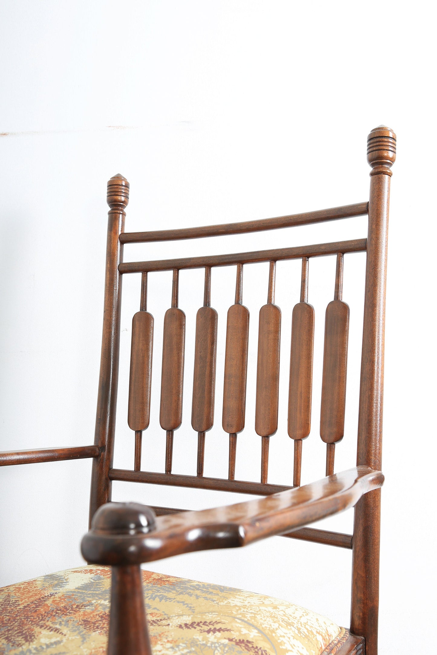 Antique 20th century oversized turned finial shaker chair