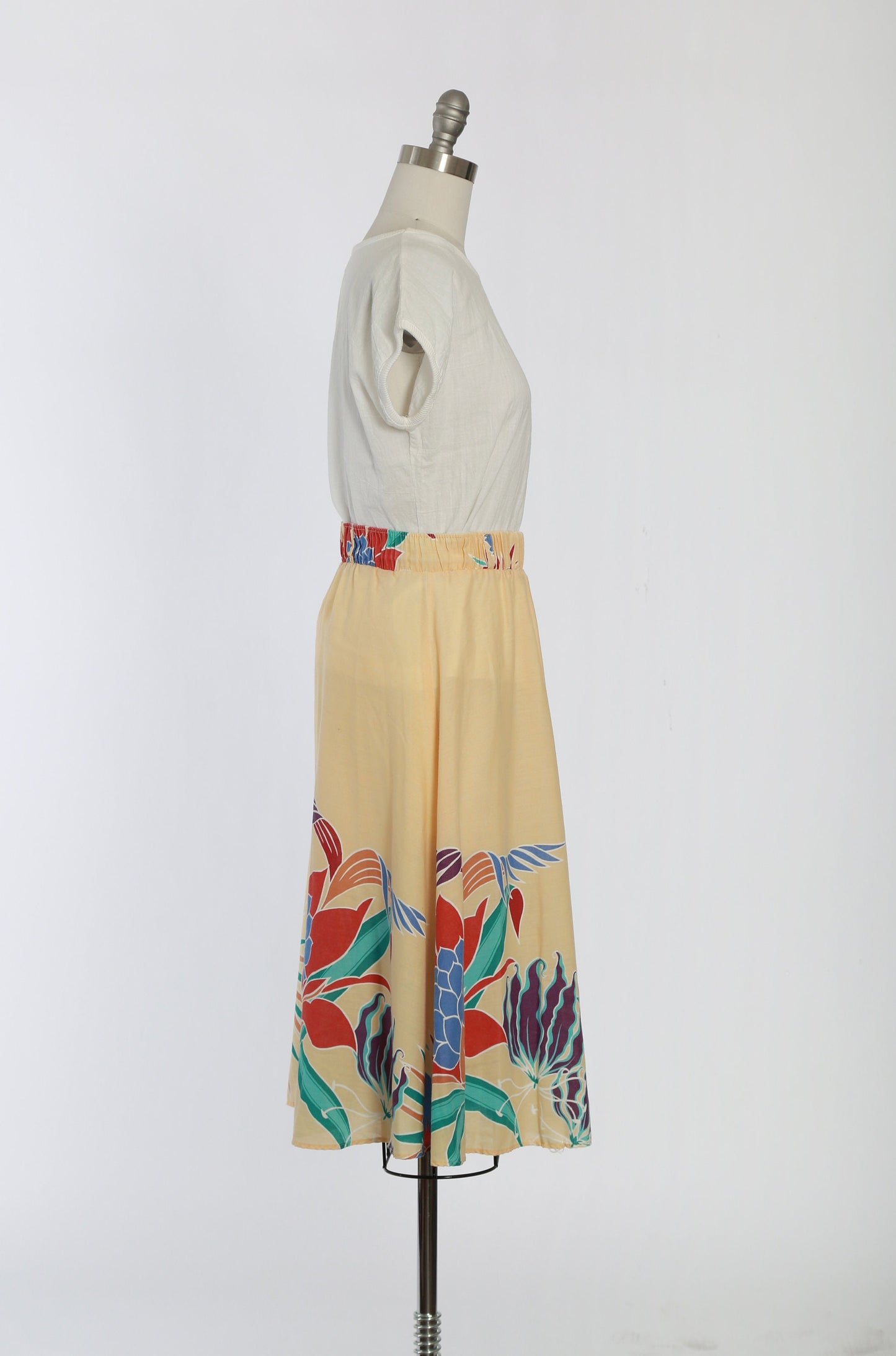 Island vibes skirt | Vintage 70s tropical cotton skirt