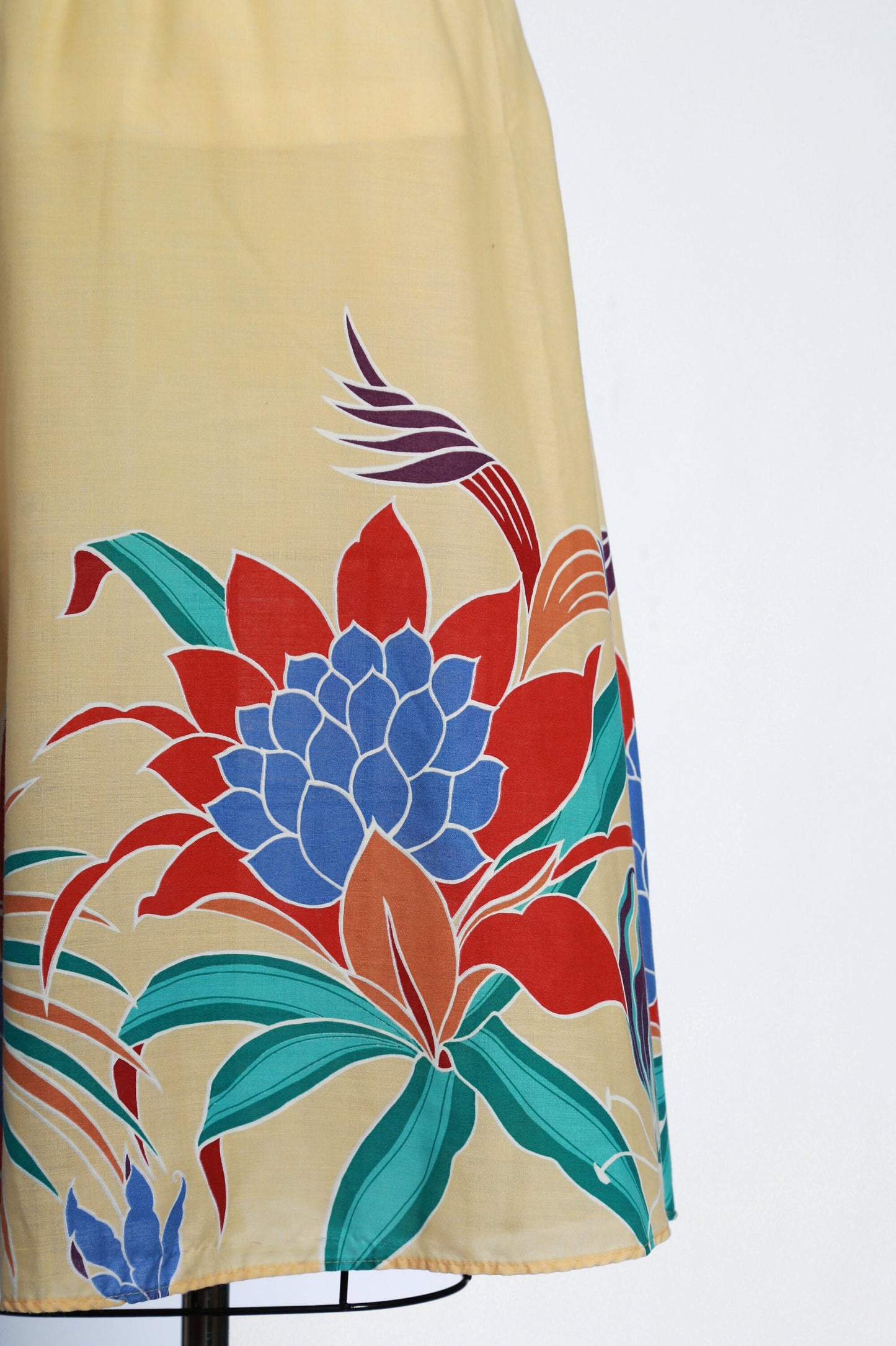 Island vibes skirt | Vintage 70s tropical cotton skirt