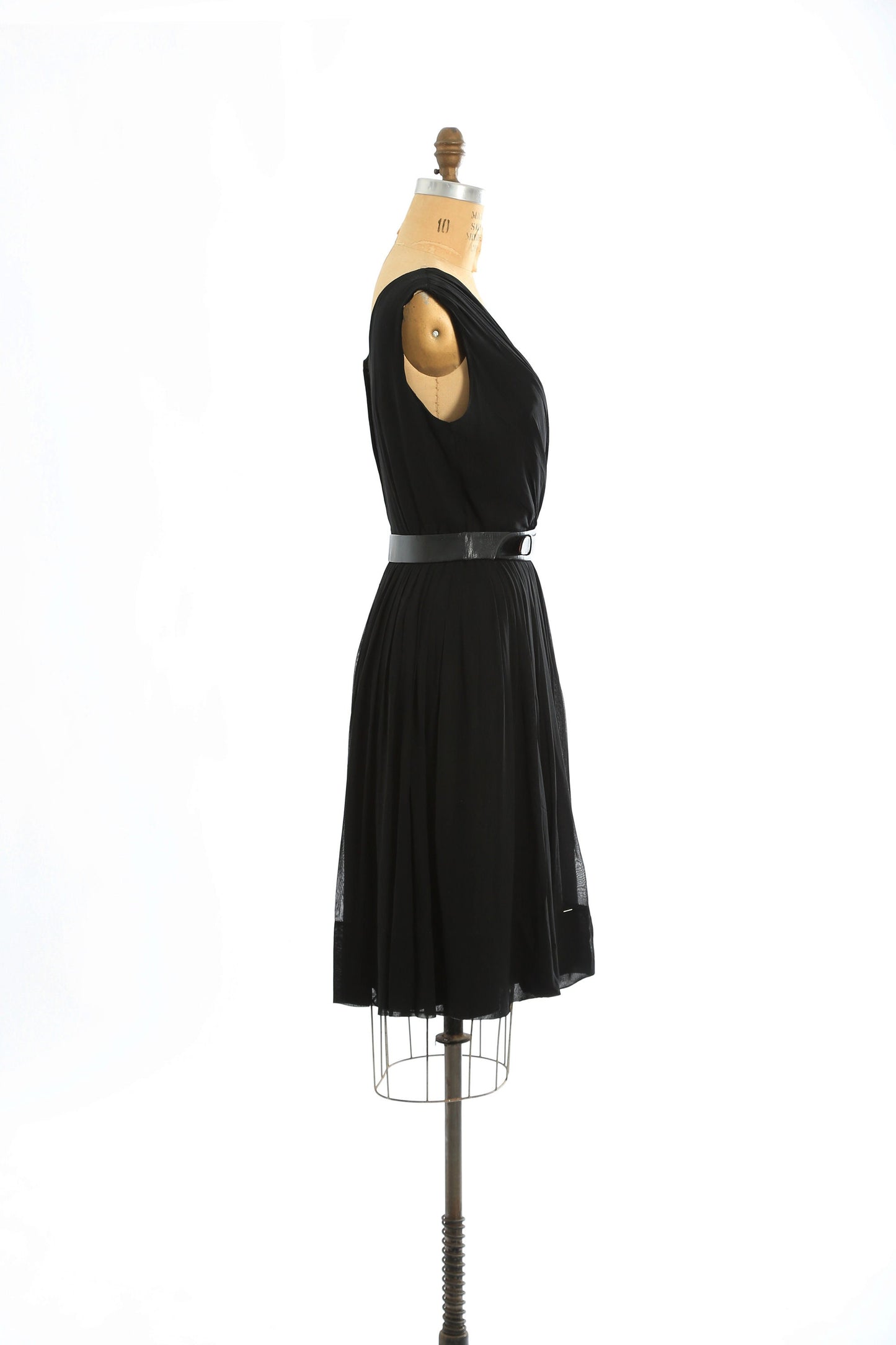 Vintage 50s black silk chiffon dress
