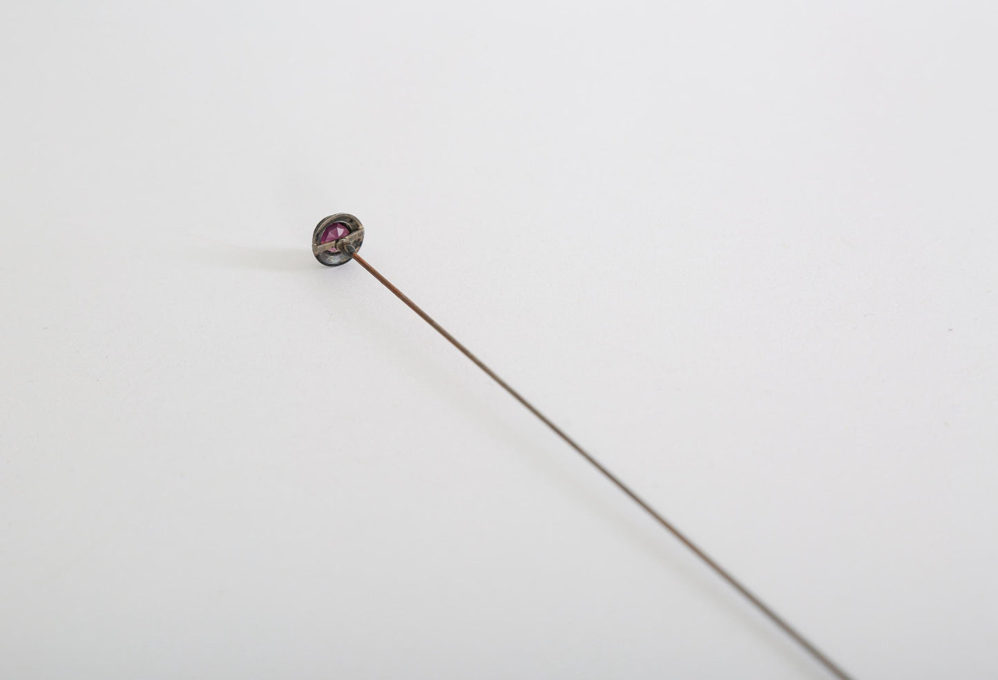 Antique Victorian sterling silver Amethyst paste stick hat pin