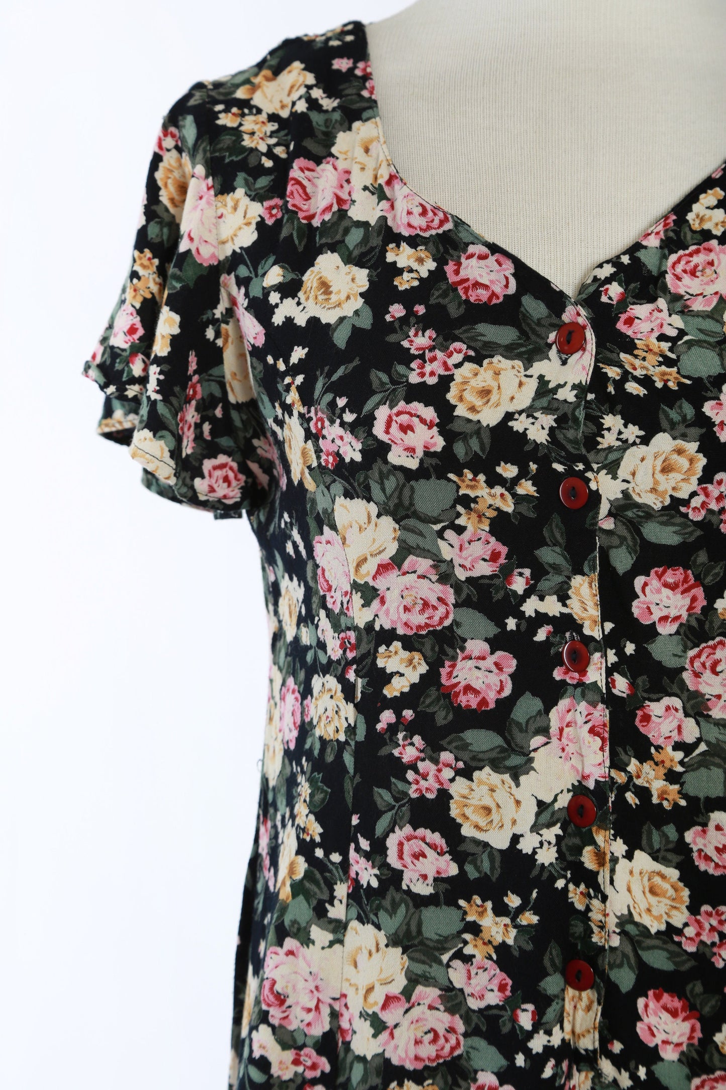 Vintage 90s floral rayon romper