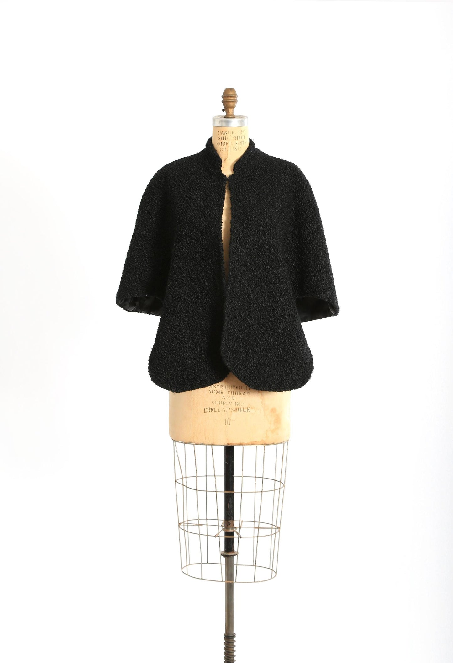 Vintage 50s faux Persian Lamb Fur Stole Bolero Cape shawl stroller