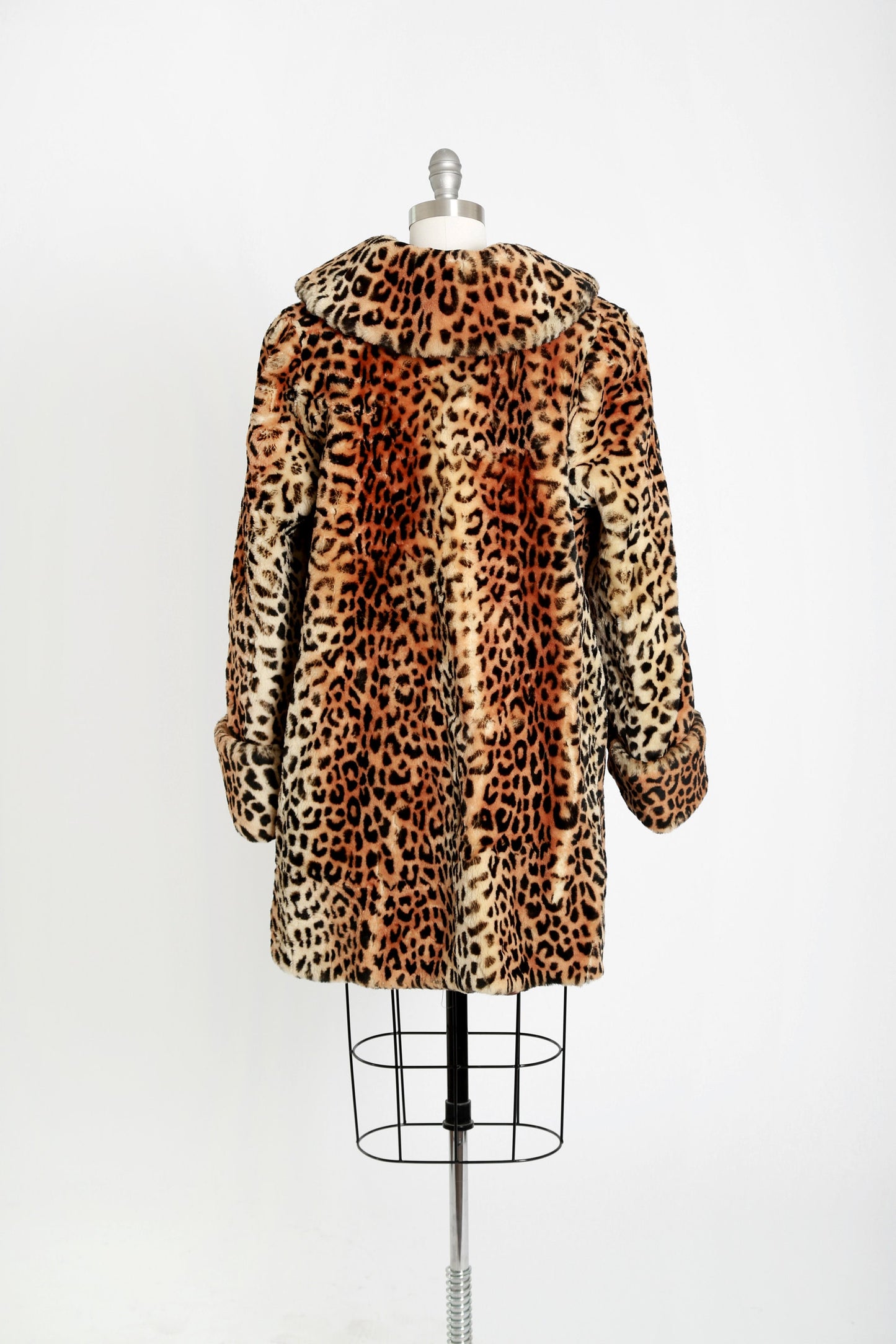 50s leopard print fur coat | Vintage 1950s sheepskin shearling fur Leopard print stroller