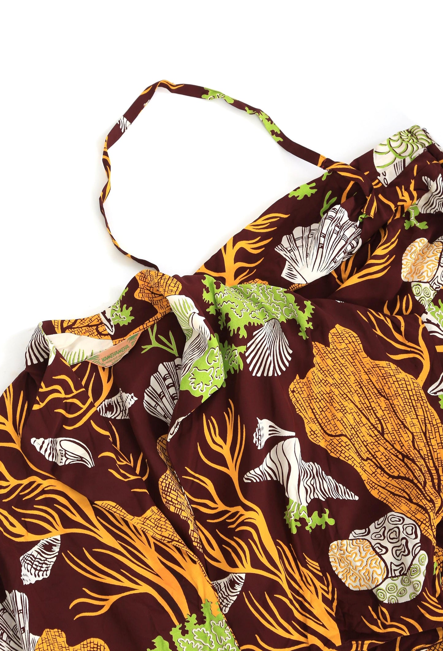 40s Kamehameha dress | Vintage 1940s tropical Hawaiian underwater rayon wiggle dress