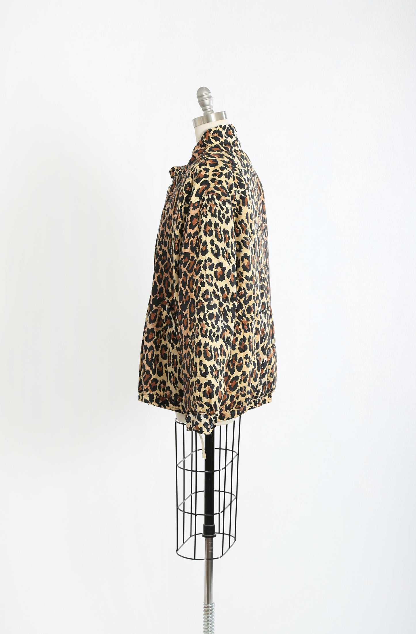 90s oversized leopard print jacket | Vintage 1990s Deadstock leopard print silk jacket