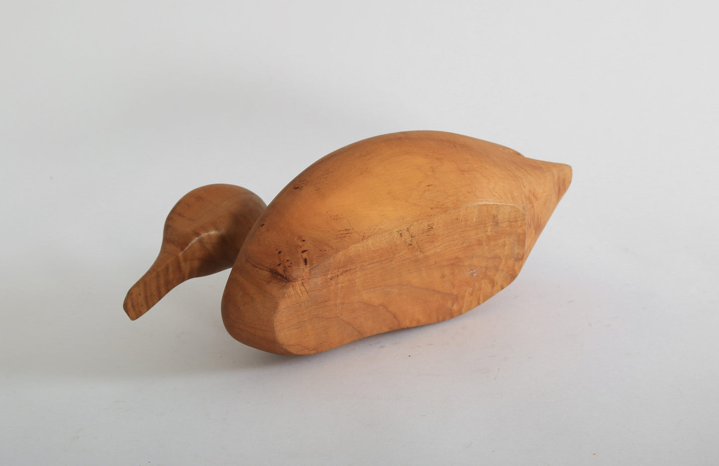Antique vintage hand carved solid maple wood duck decoy Mallard