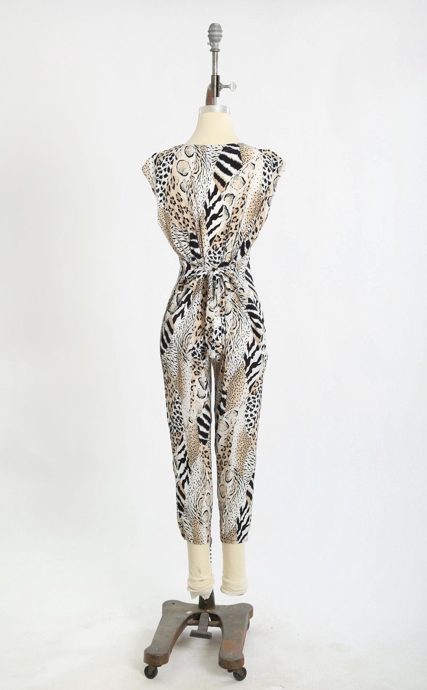 Vintage 80s Animal print French Jumpsuit