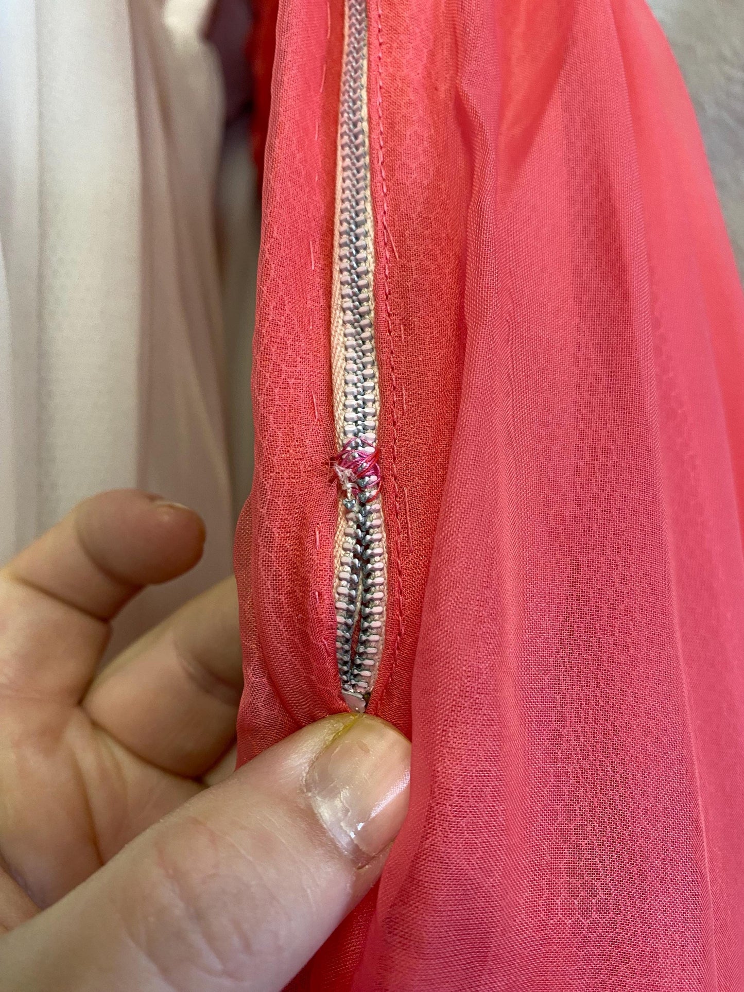 50s Pink chiffon tulle party dress