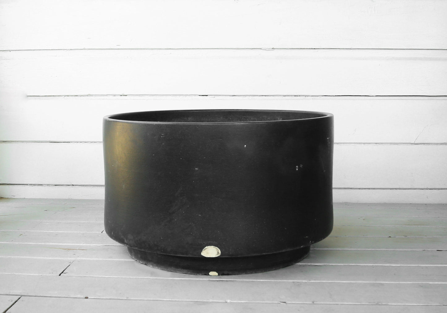 Gainey C-24 Matte Black planter | Vintage Large black Gainey Ceramic La Verne CALIF Planter
