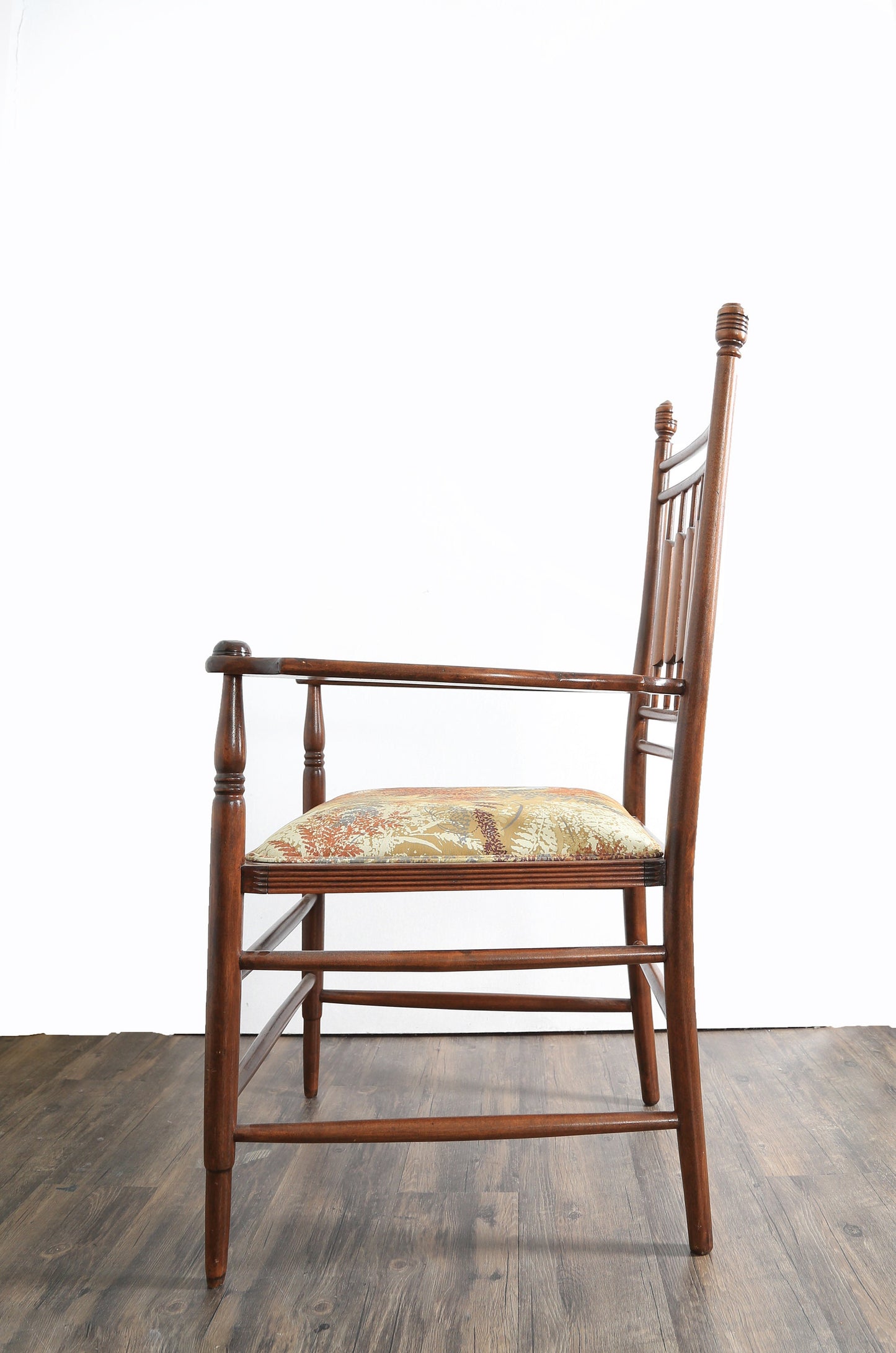 Antique 20th century oversized turned finial shaker chair