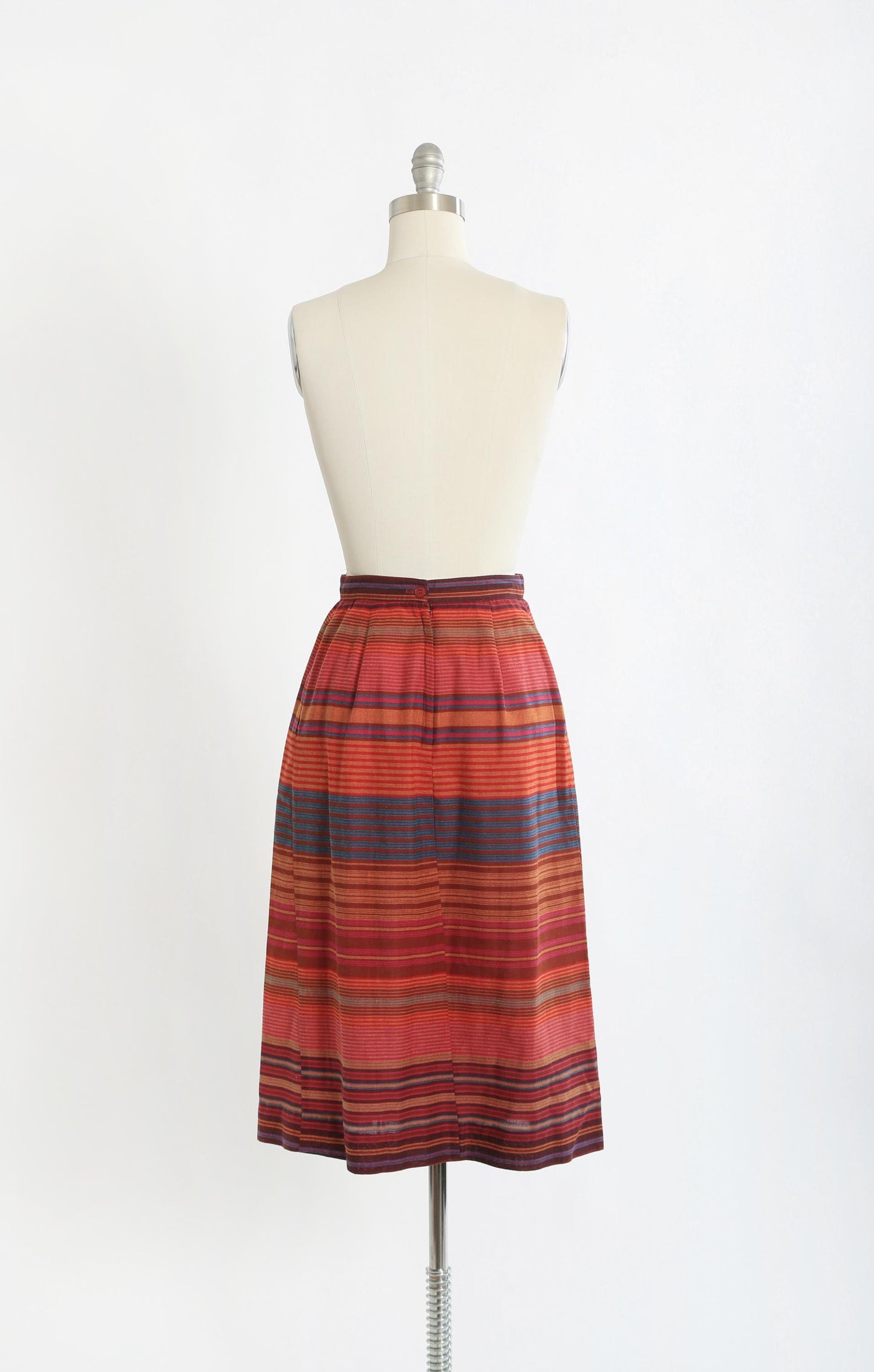 Vintage 70s 80s striped cotton blend skirt