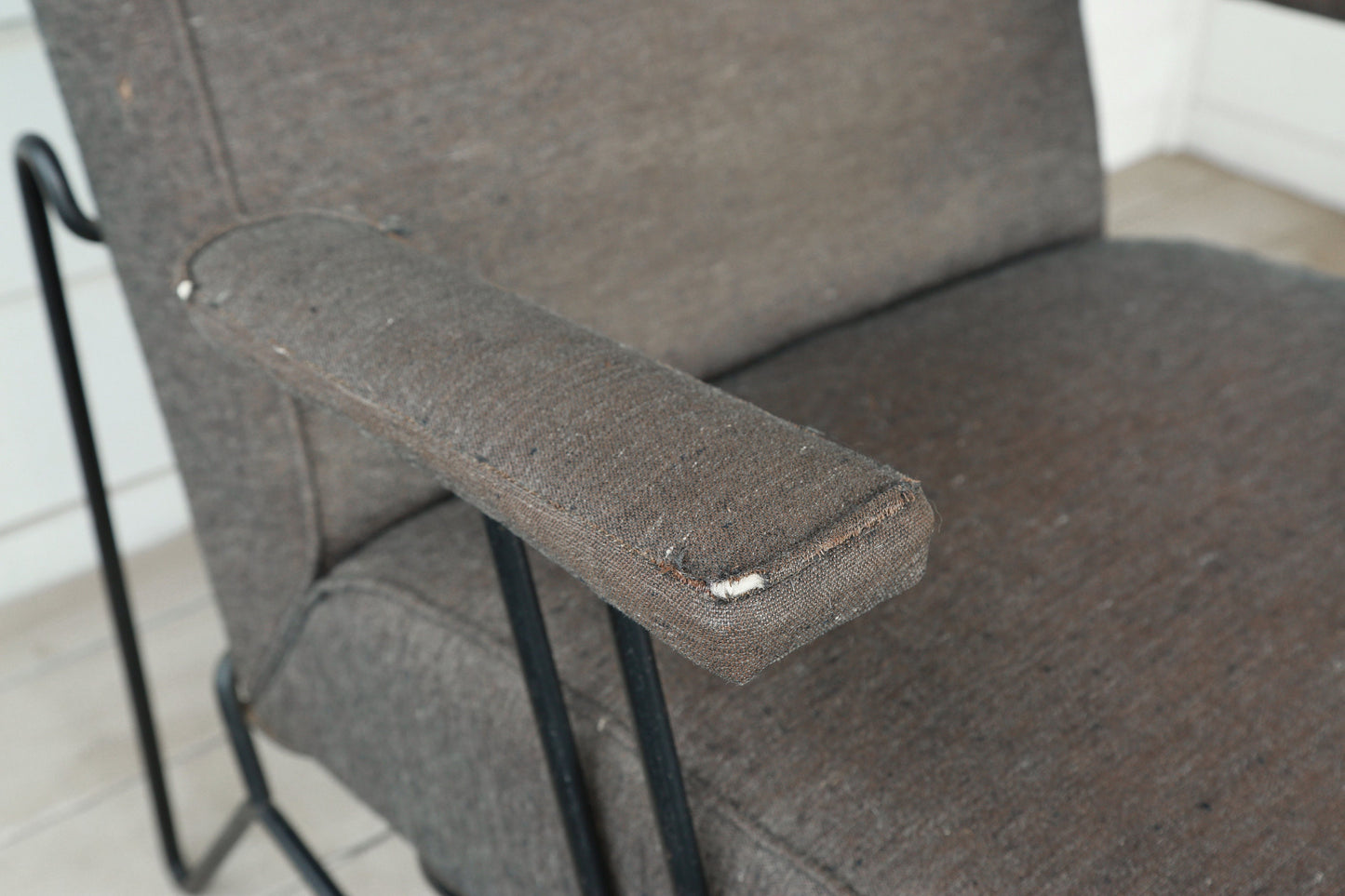Rare Vintage Mid Century Modern Southern Cross iron chair attributed to Dan Johnson