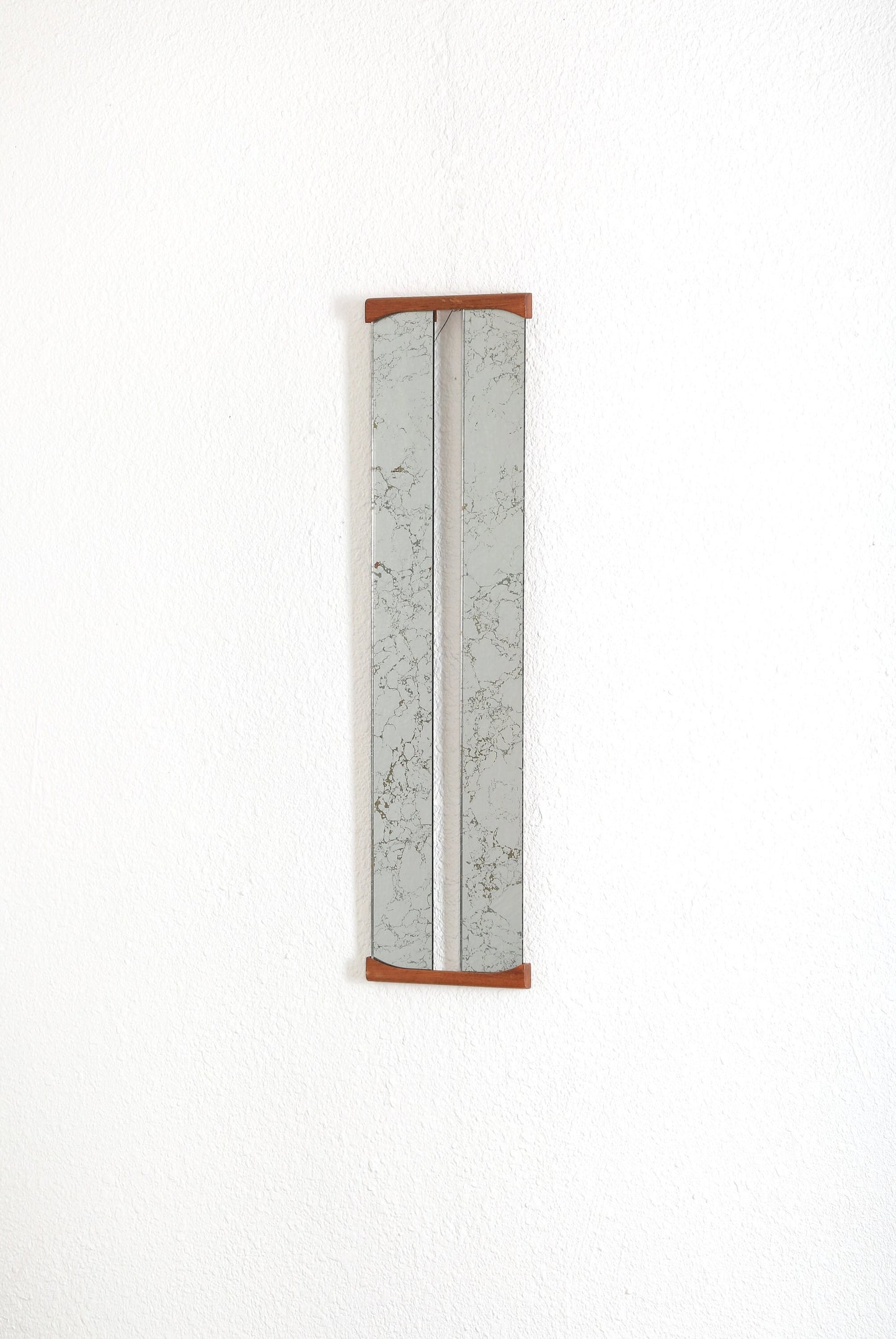Vintage Mid Century Modern teak wood rectangle mirror