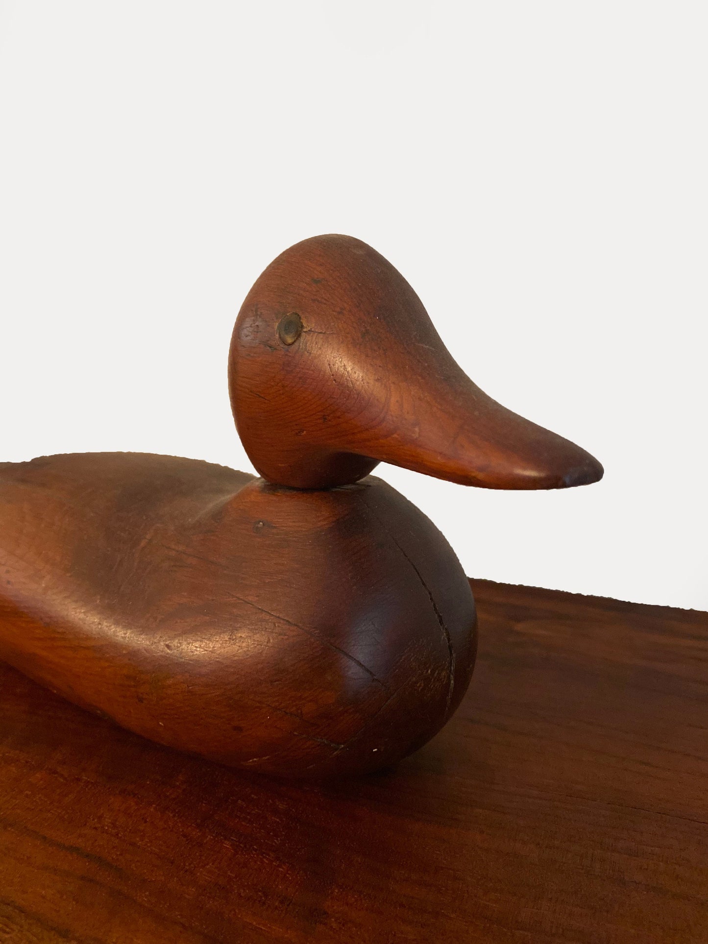 Antique vintage 1900s solid wood duck decoy Mallard