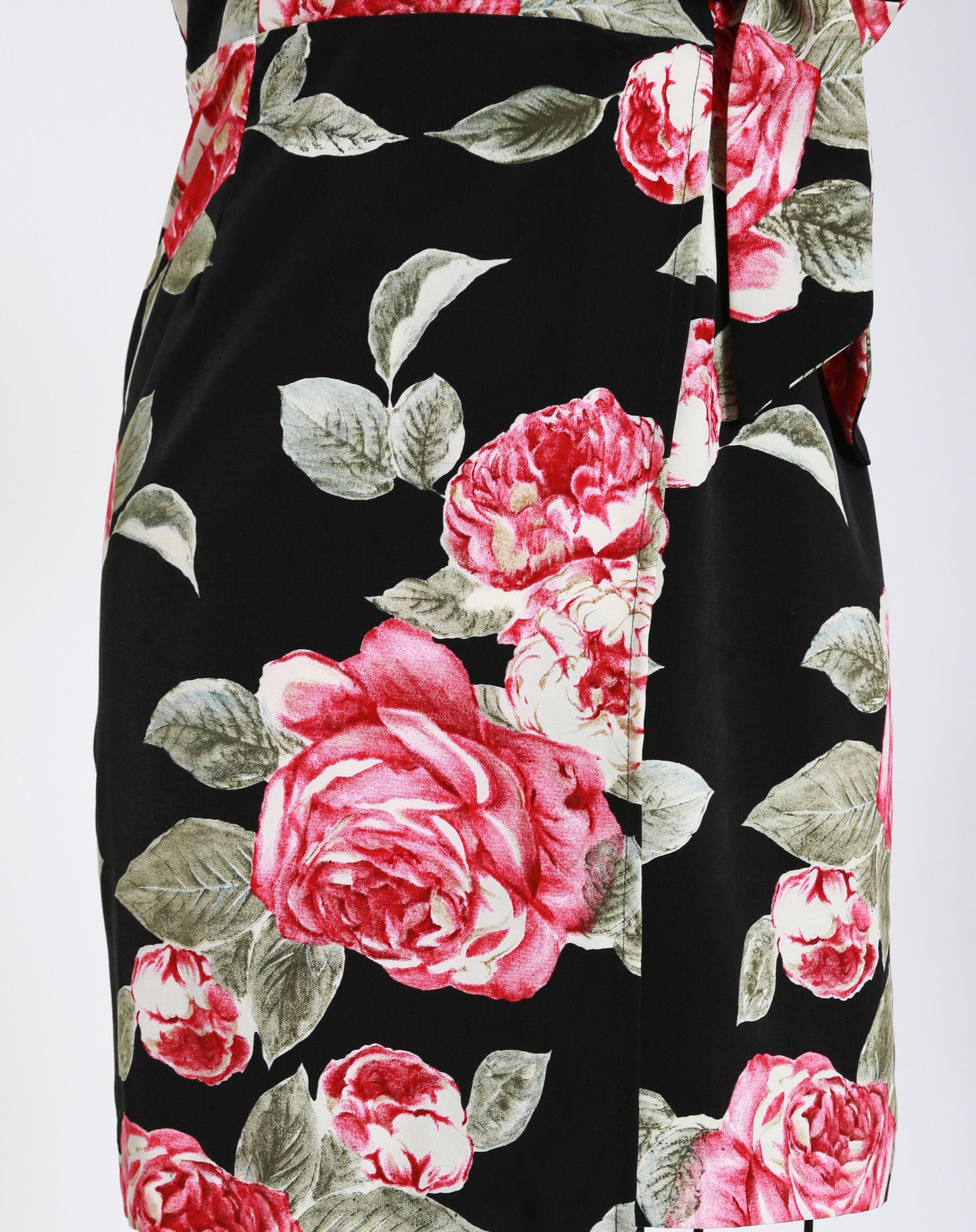 Vintage 90s floral rose wrap mini dress