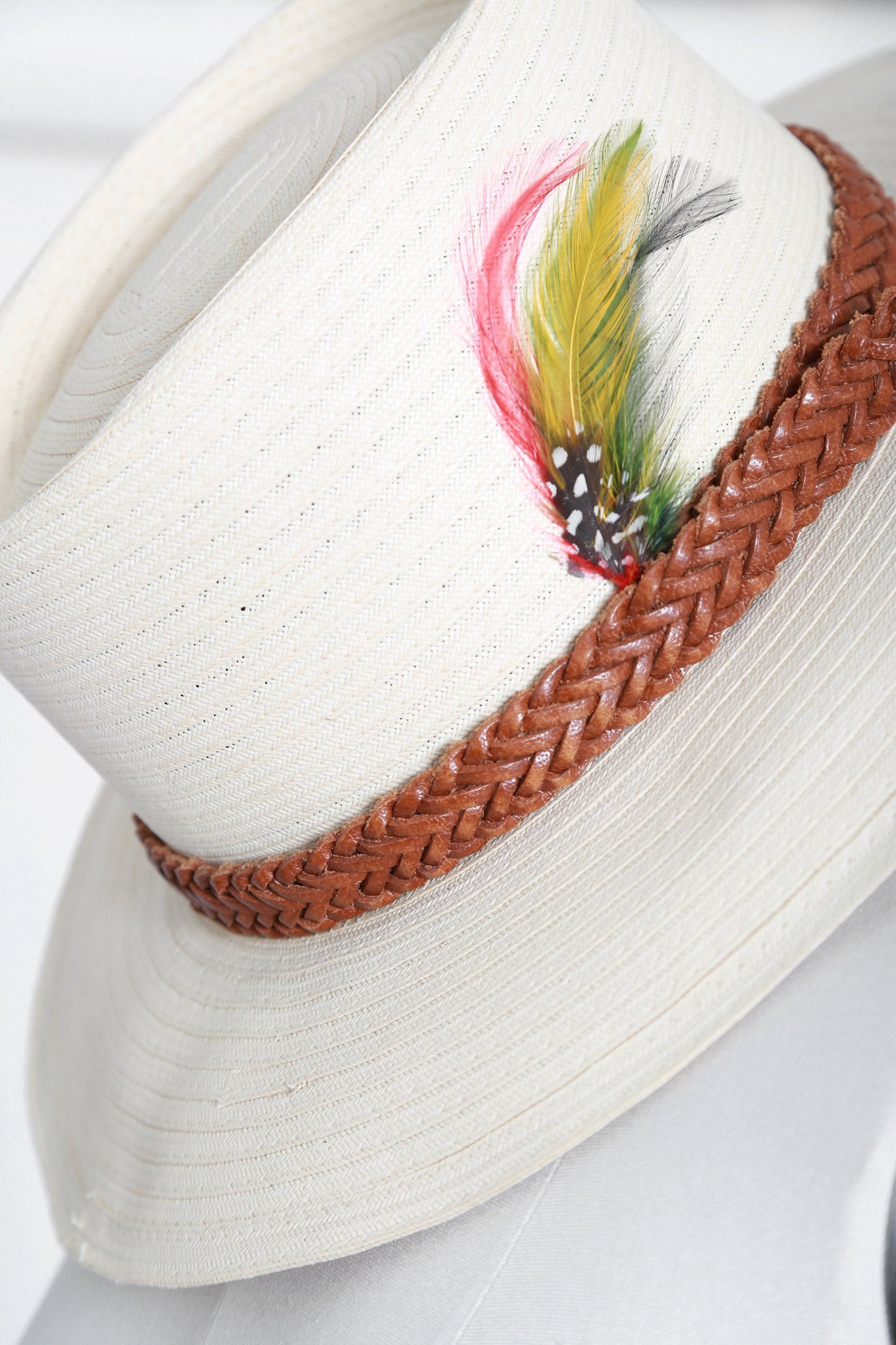 Vintage straw Panama hat | straw telescope hat