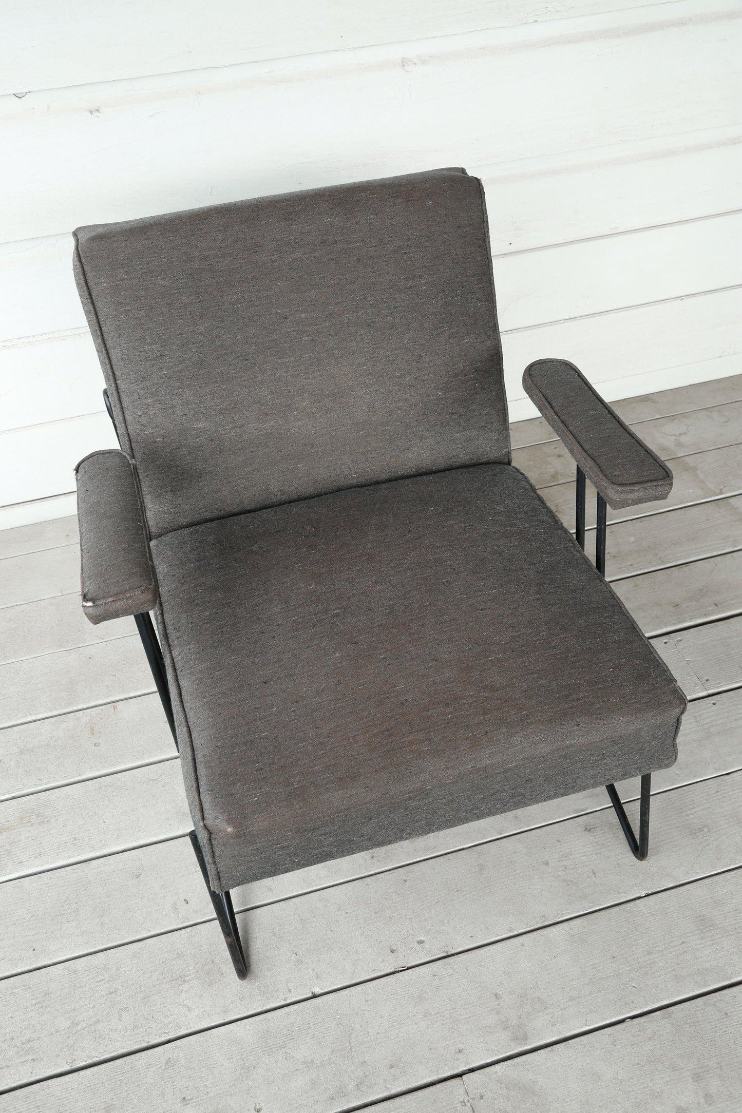 Rare Vintage Mid Century Modern Southern Cross iron chair attributed to Dan Johnson