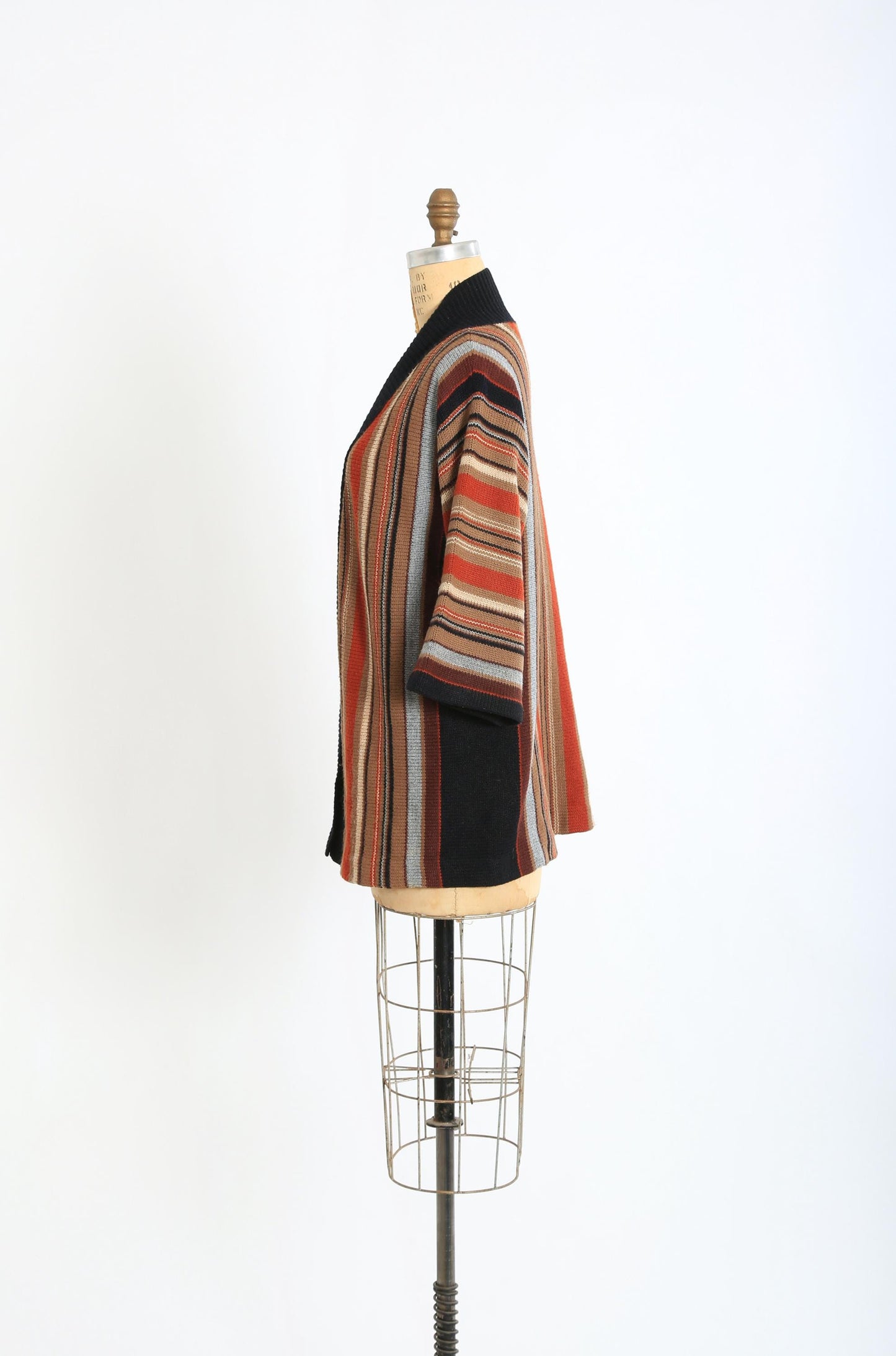 Vintage 1970s striped knit cardigan sweater