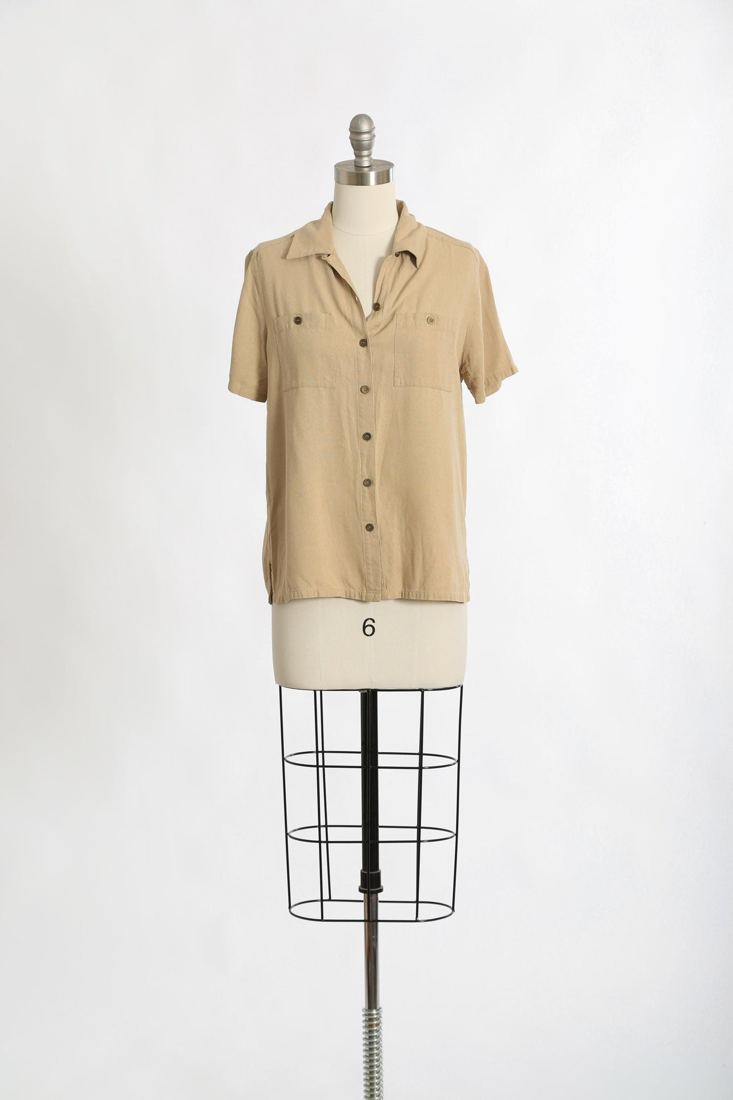 90s Taupe silk blouse