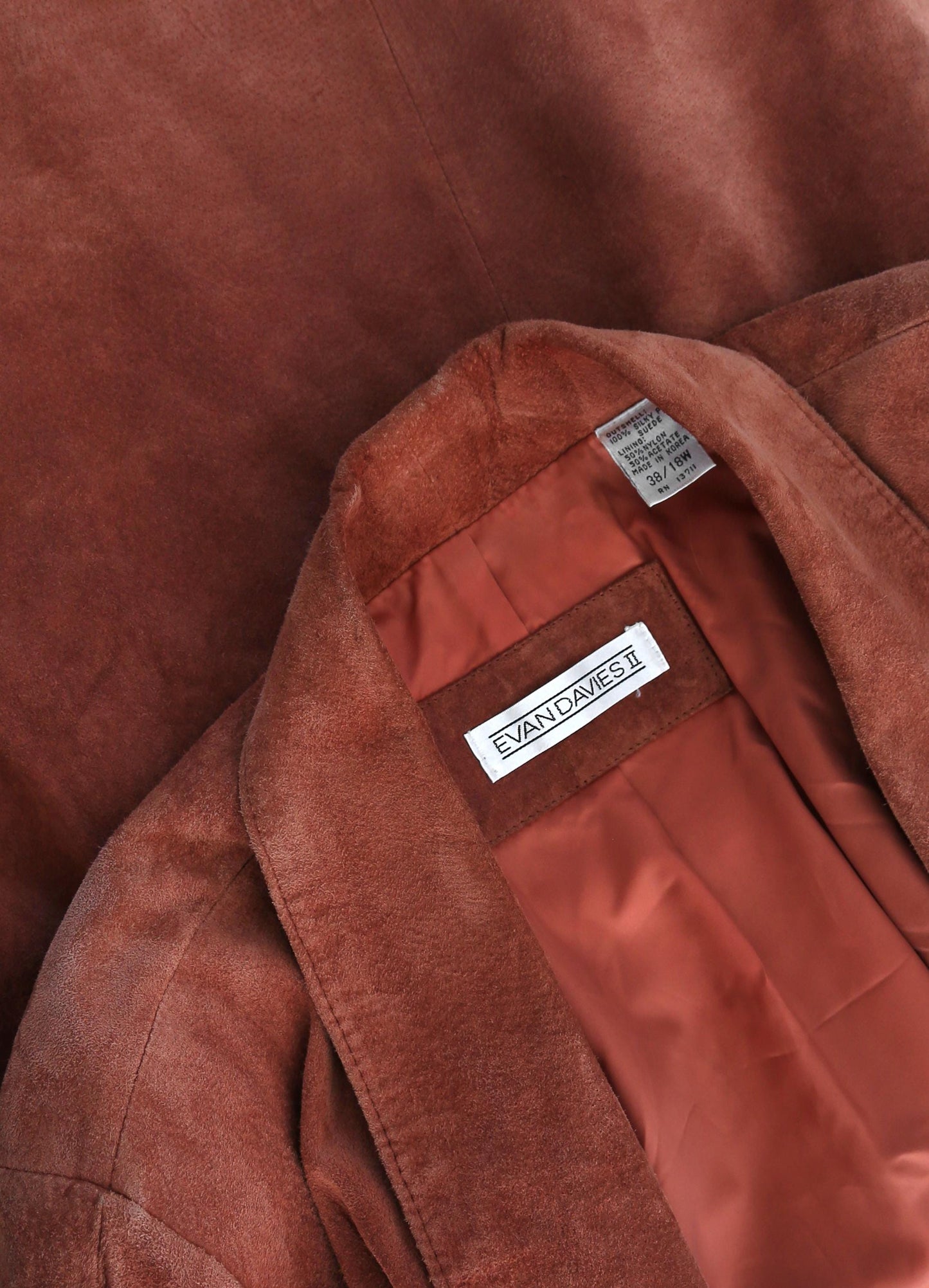 90s Burnt orange suede leather oversized coat jacket