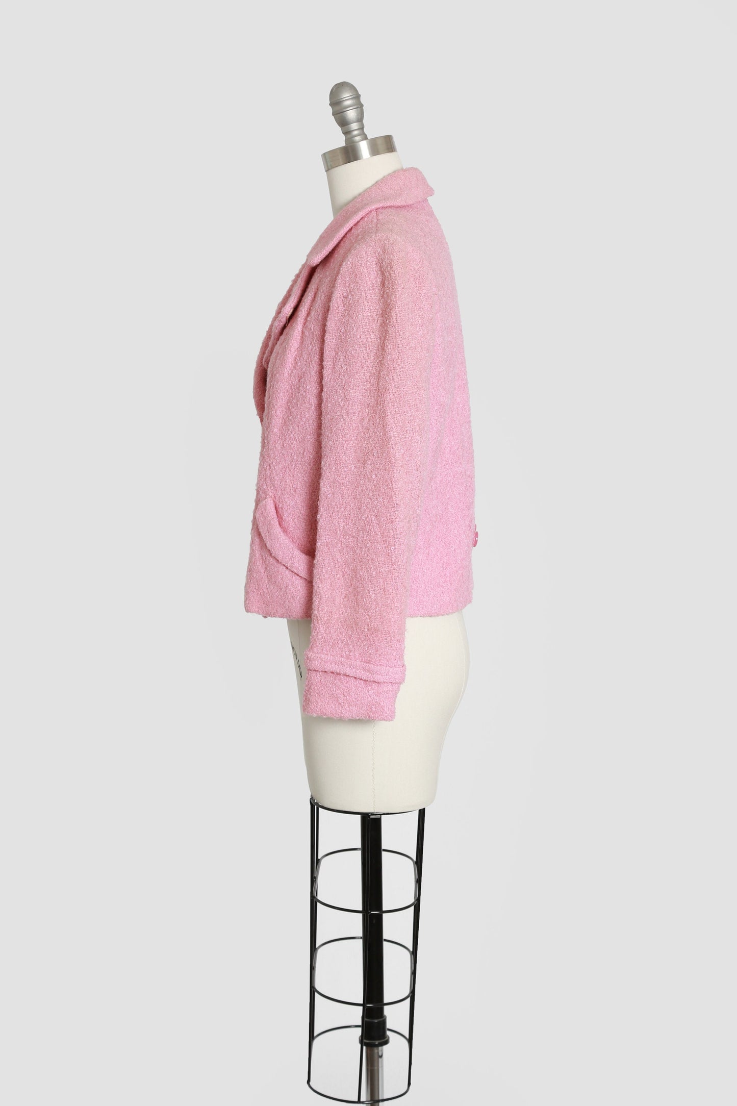 50s pink wool cropped jacket
