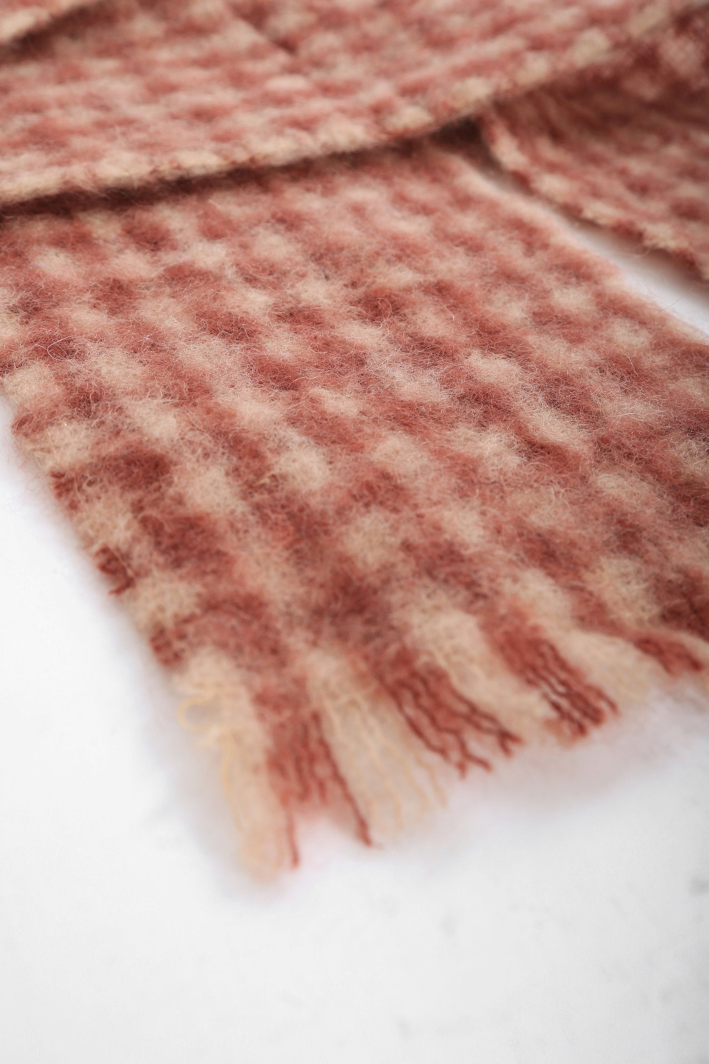 60s Mohair scarf | Vintage 1960s gingham Bloomingdales Scottish mohair scarf