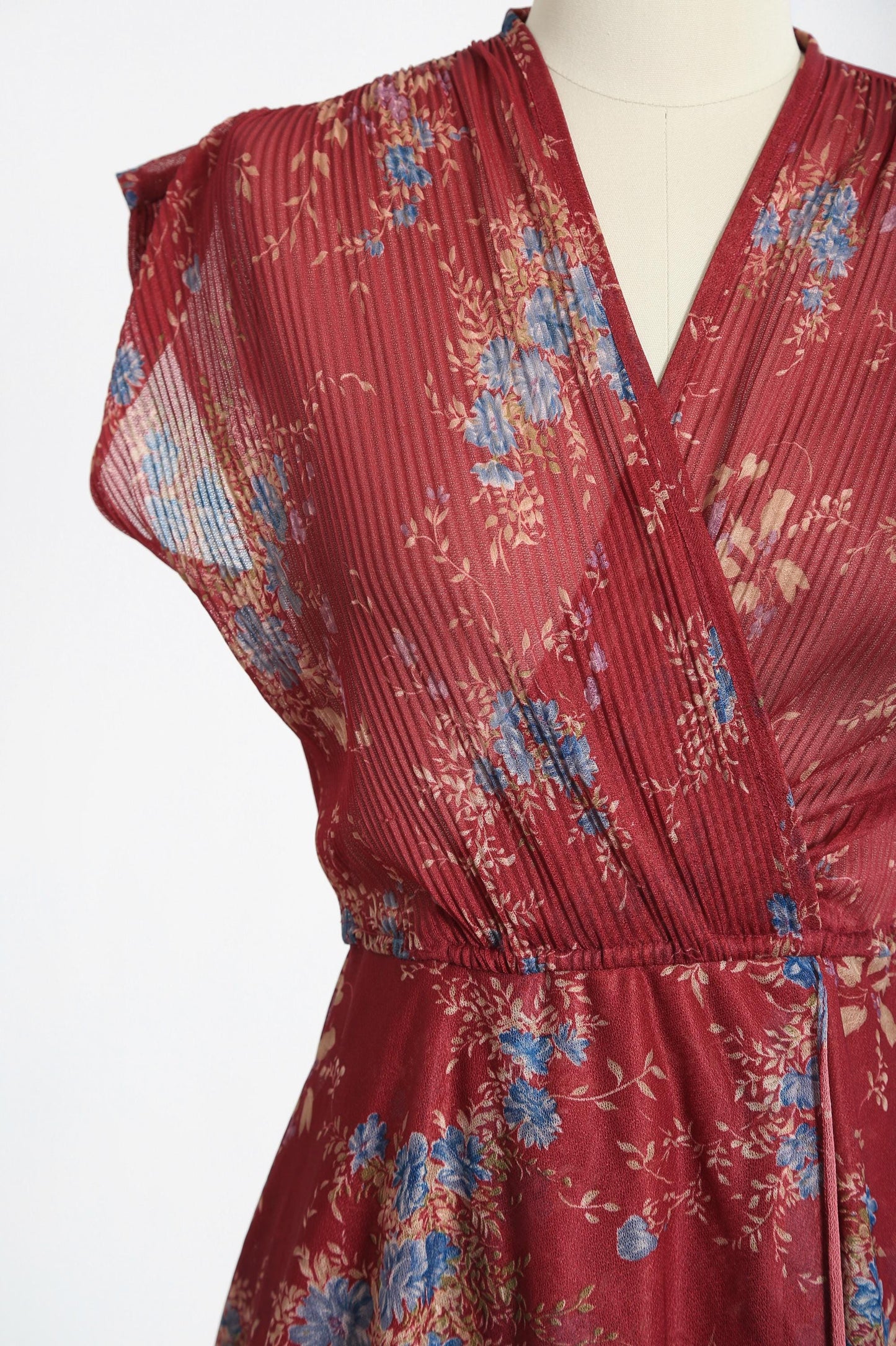 Vintage 70s semi sheer floral dress