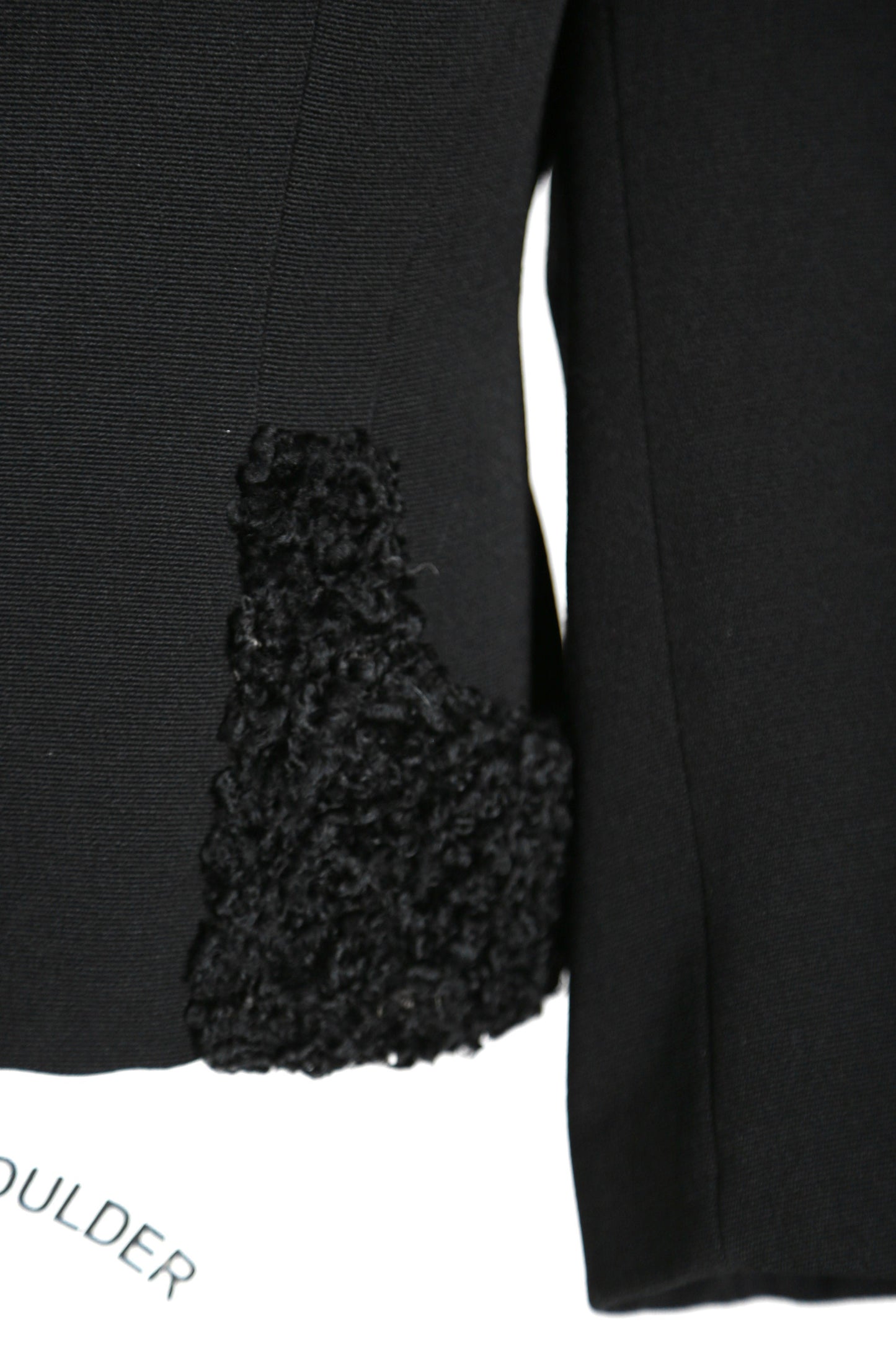 Reine Wolle blazer | Vintage 40s black curly lamb wool blazer | 1940s Persian curly Lamb coat