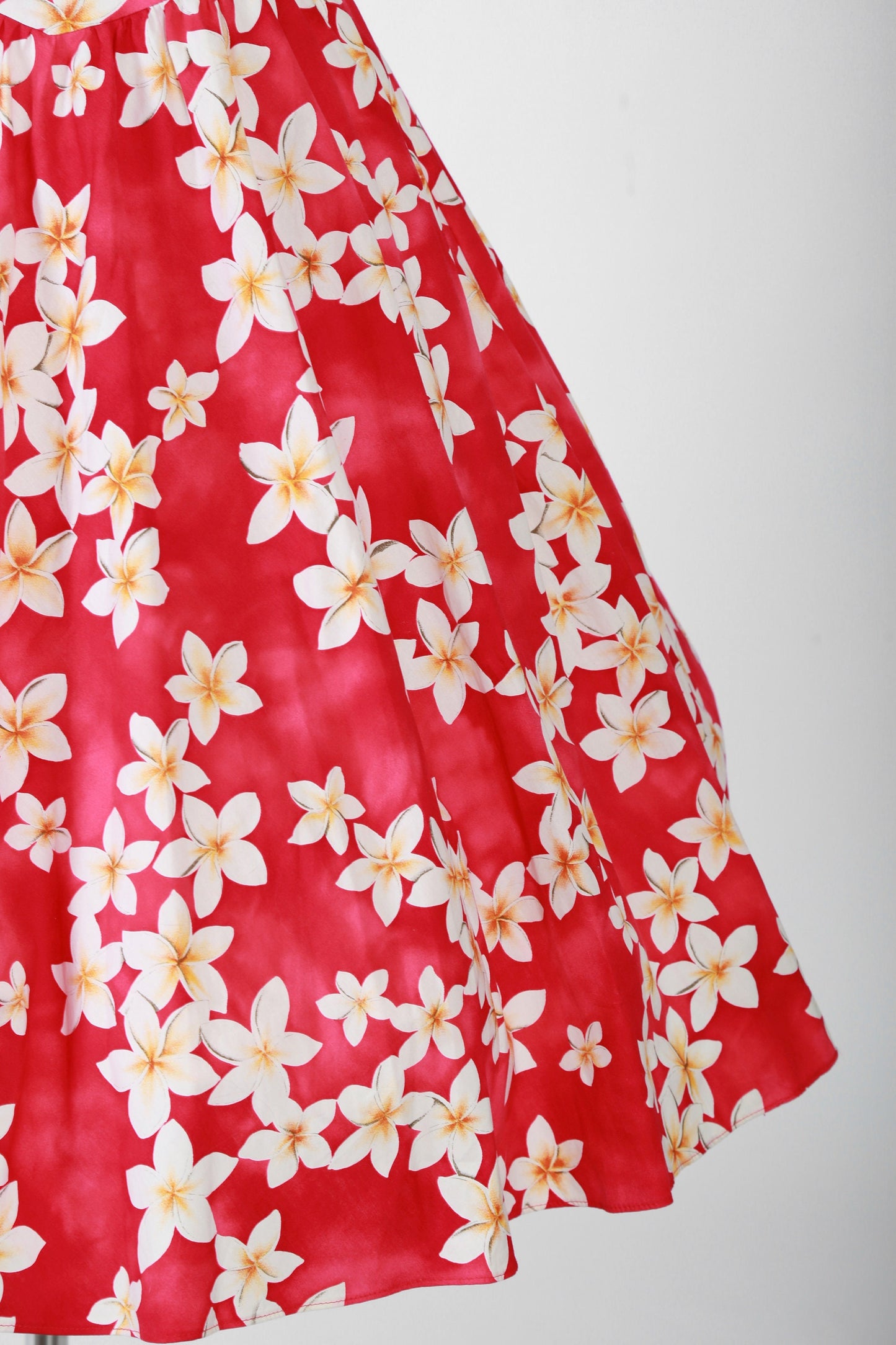 Hawaiian dress | Vintage 90s 50s pink tropical floral Plumeria fit and flare cotton dress