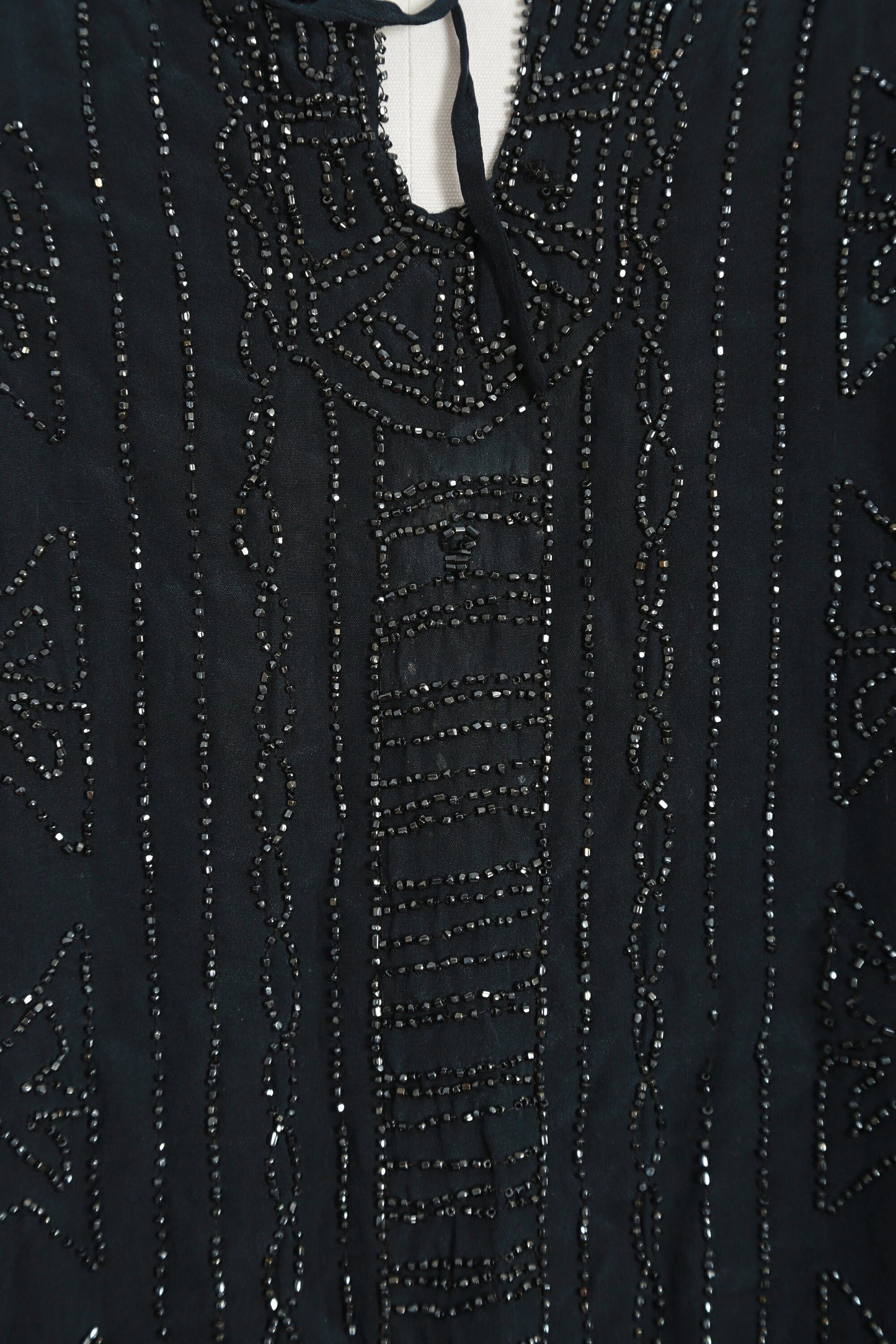 Antique 1920s French silk beaded blouse | 1920s silk glass beaded Art deco flapper blouse