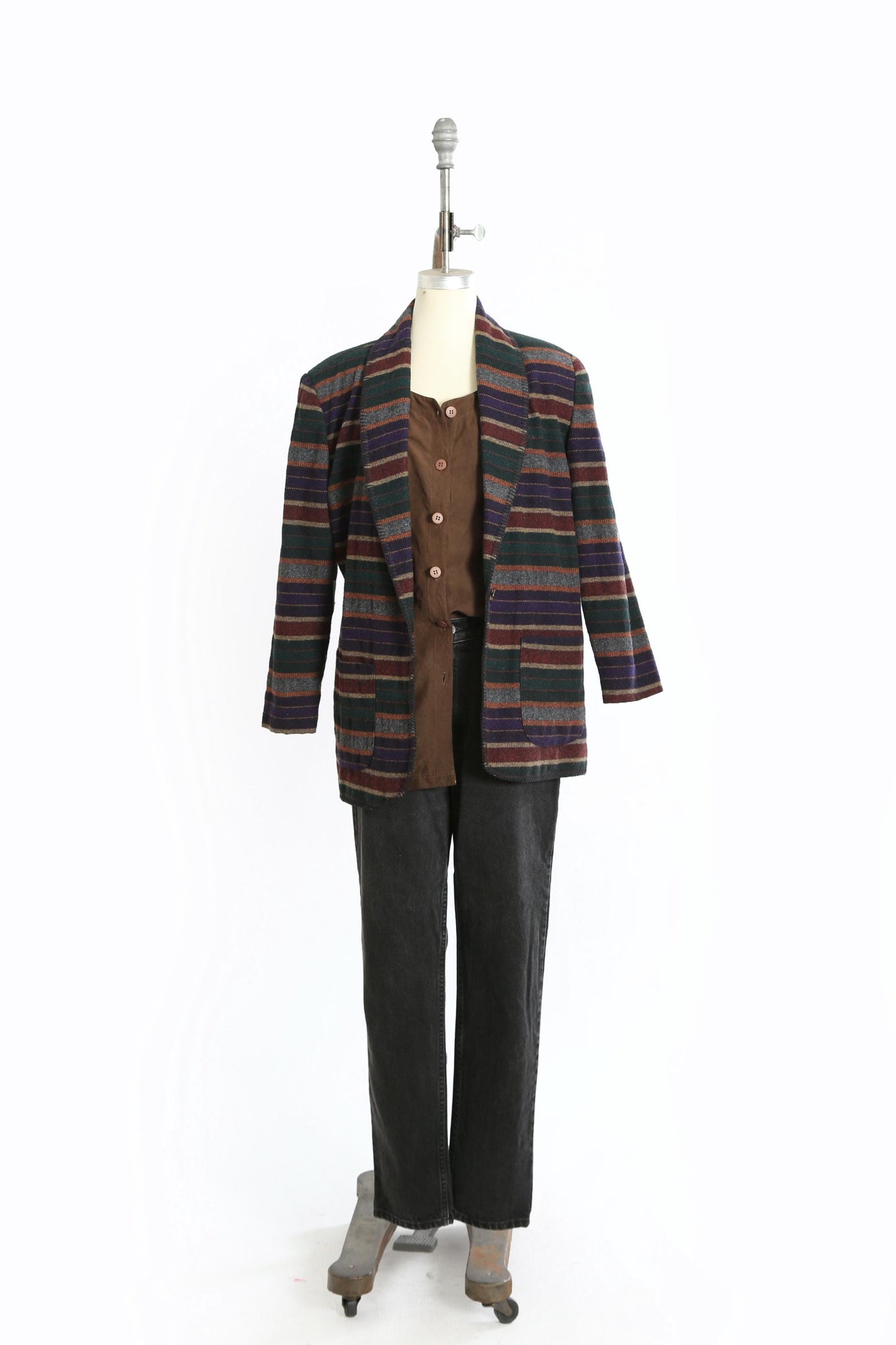 Vintage 90s Striped southwestern wool blend blazer