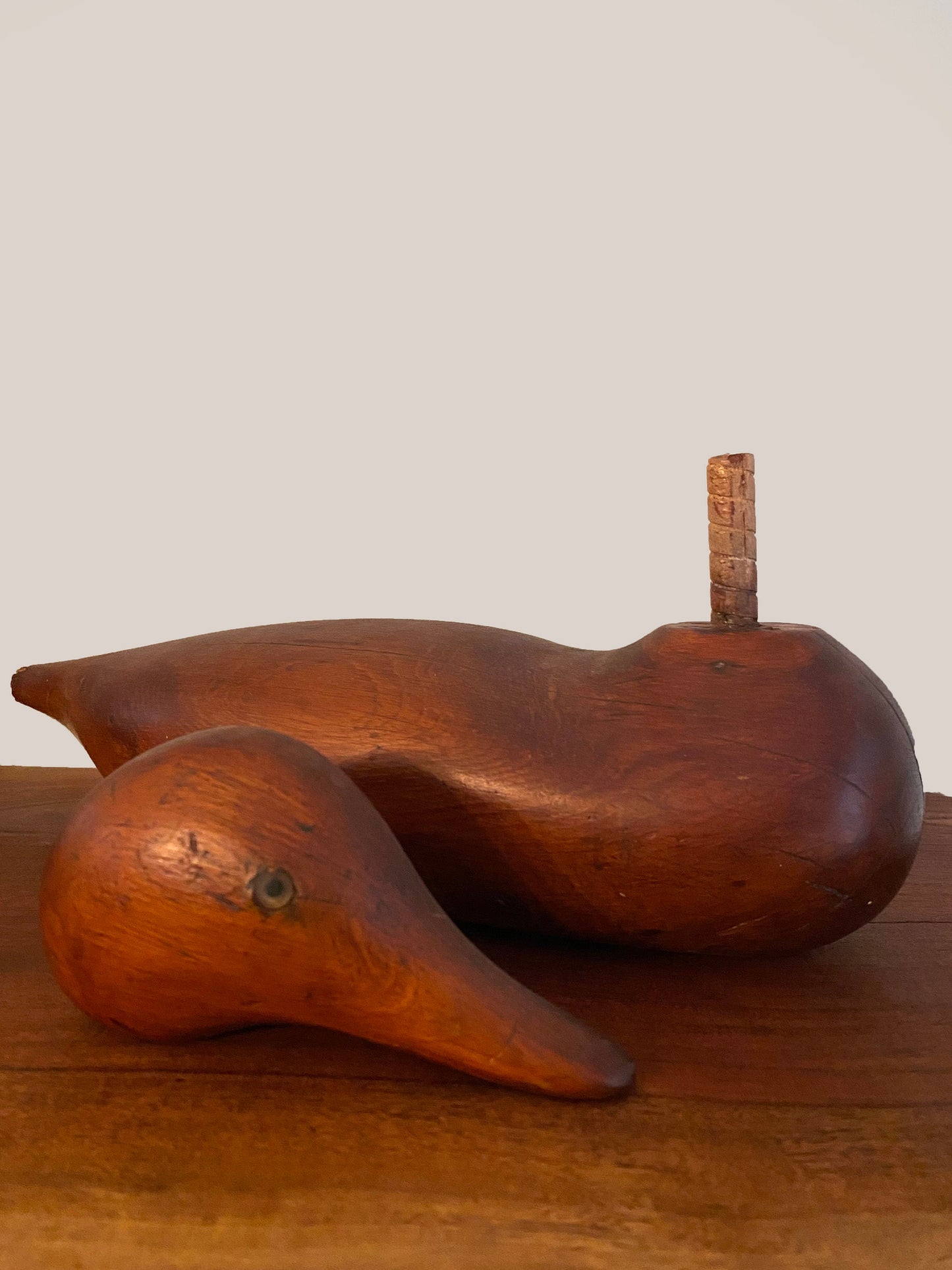 Antique vintage 1900s solid wood duck decoy Mallard