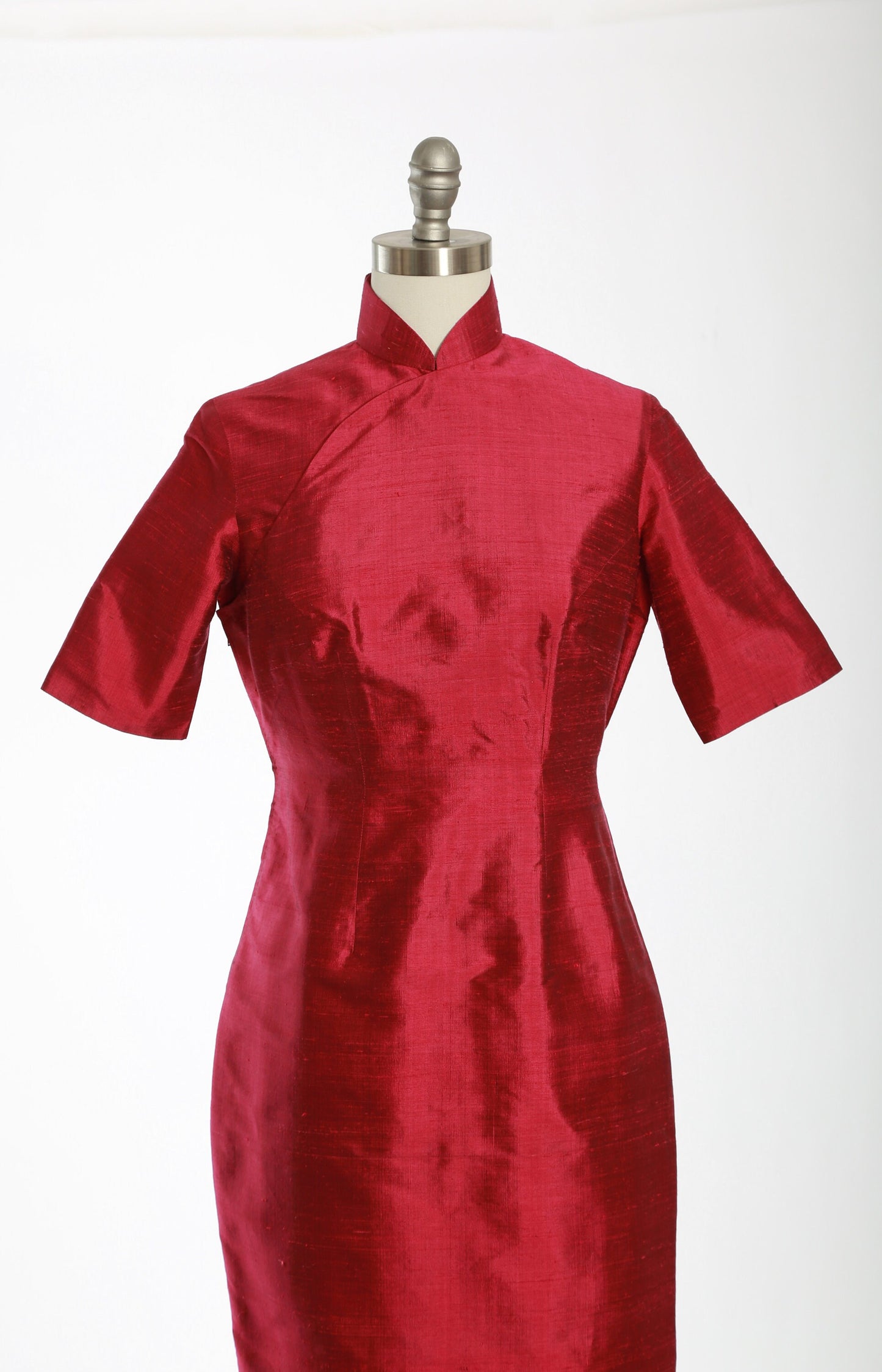 qipao pink silk dress | Vintage 60s pink Cheongsam dress