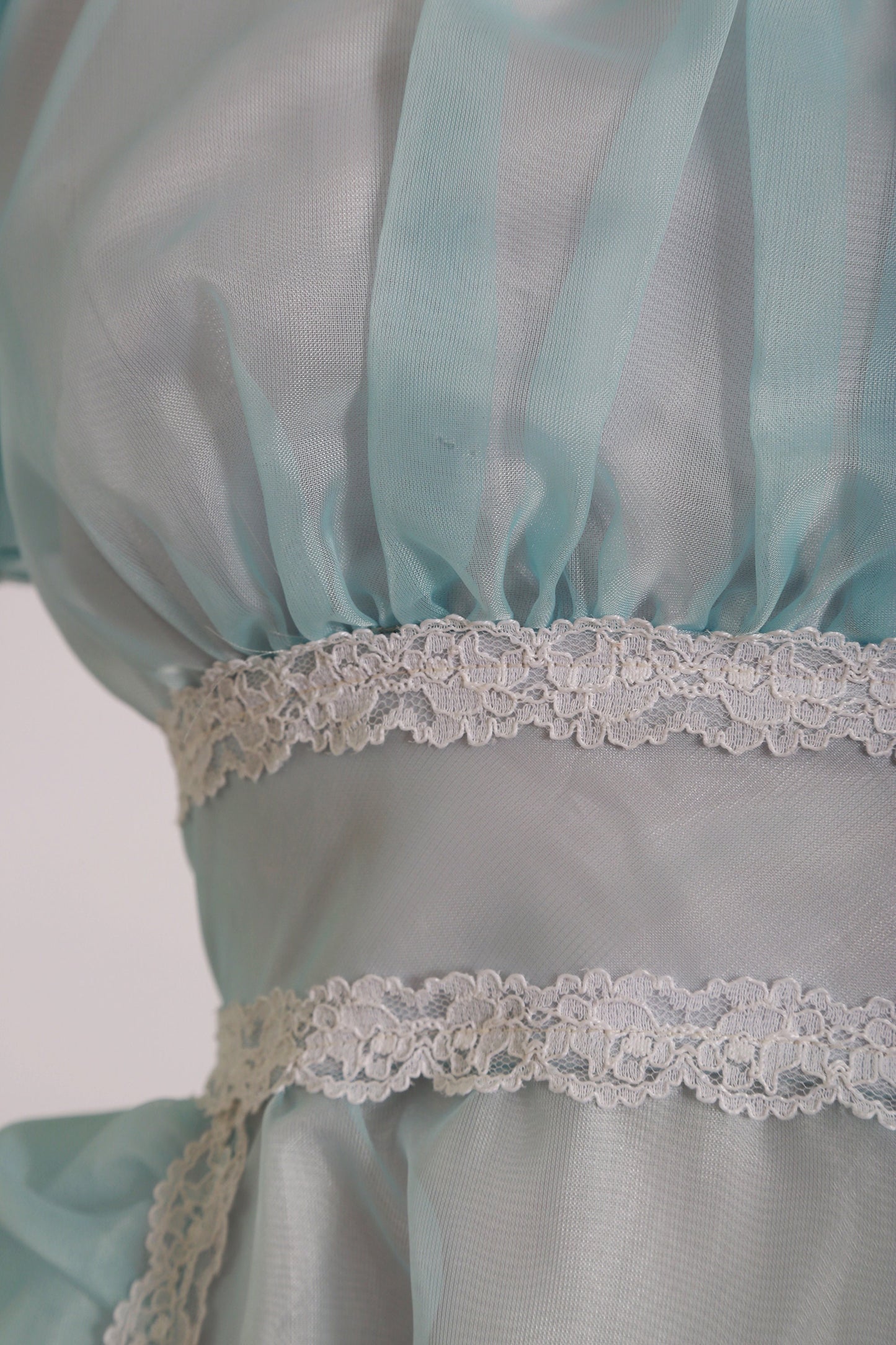 Cinderella dress | Vintage 70s blue ruffle prom dress | 1970s victorian puff gown