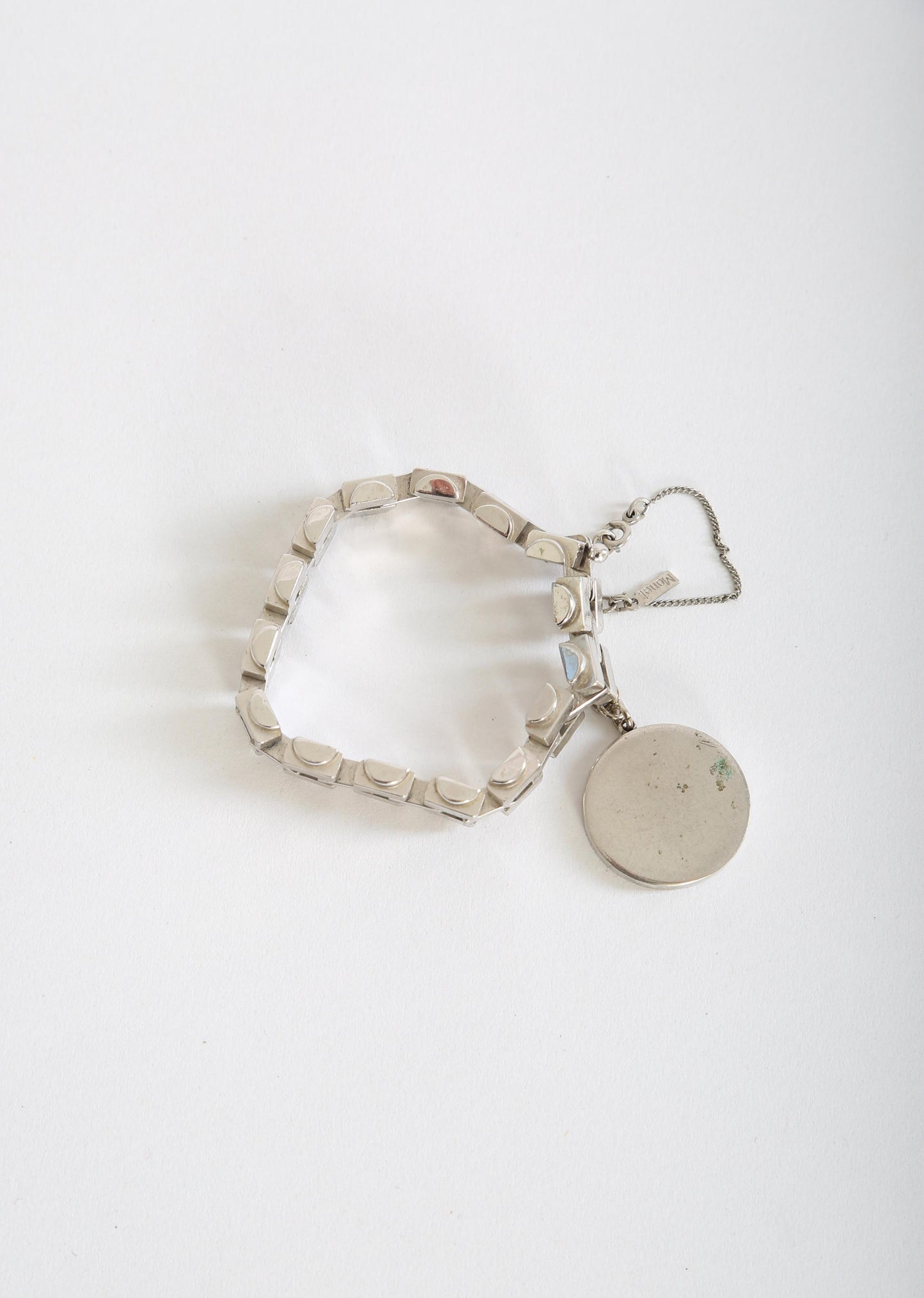 Monet silver link bracelet | Vintage 60s Monet chunky bracelet charm