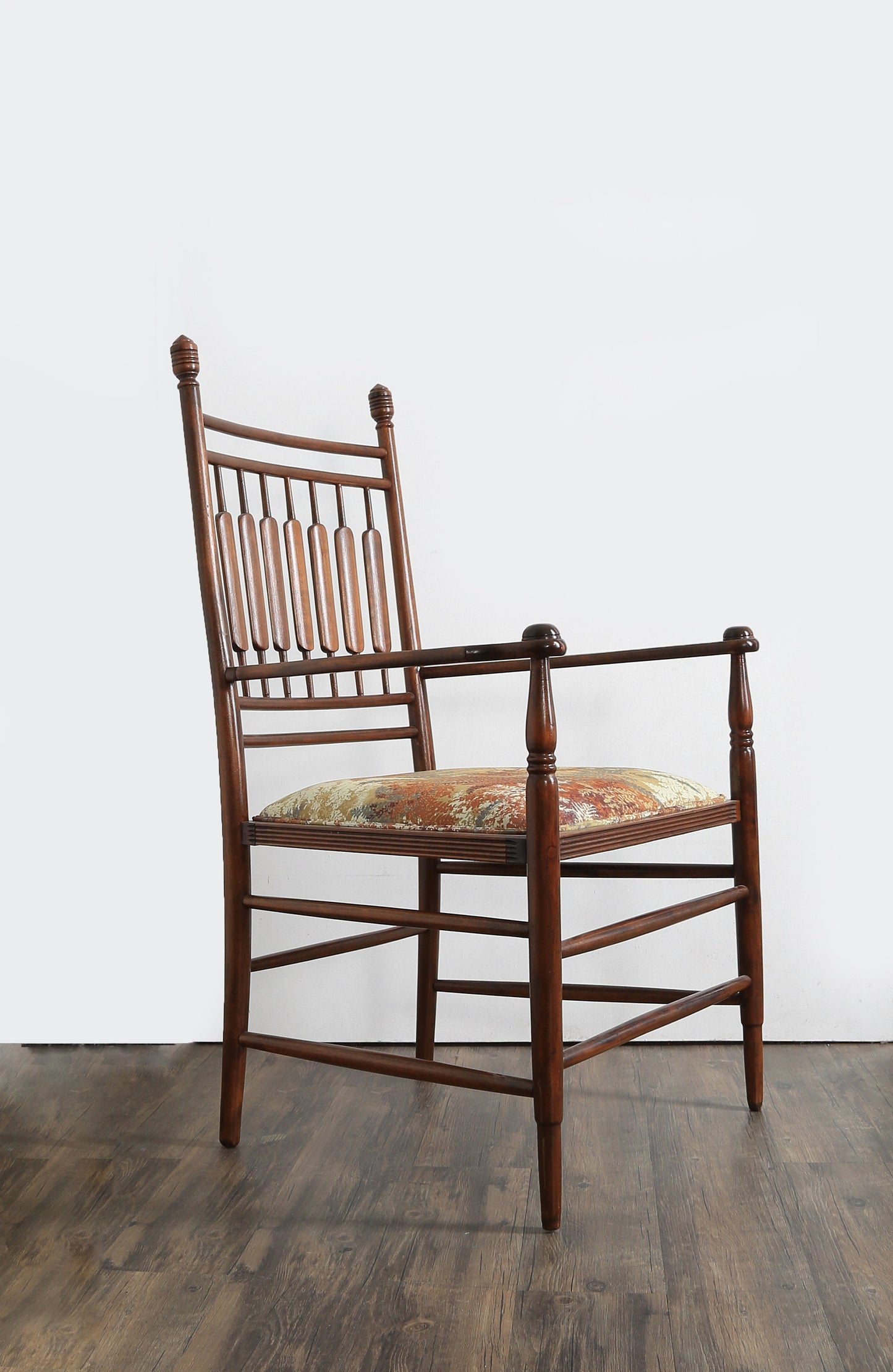 Antique 20th century oversized turned finial shaker chair