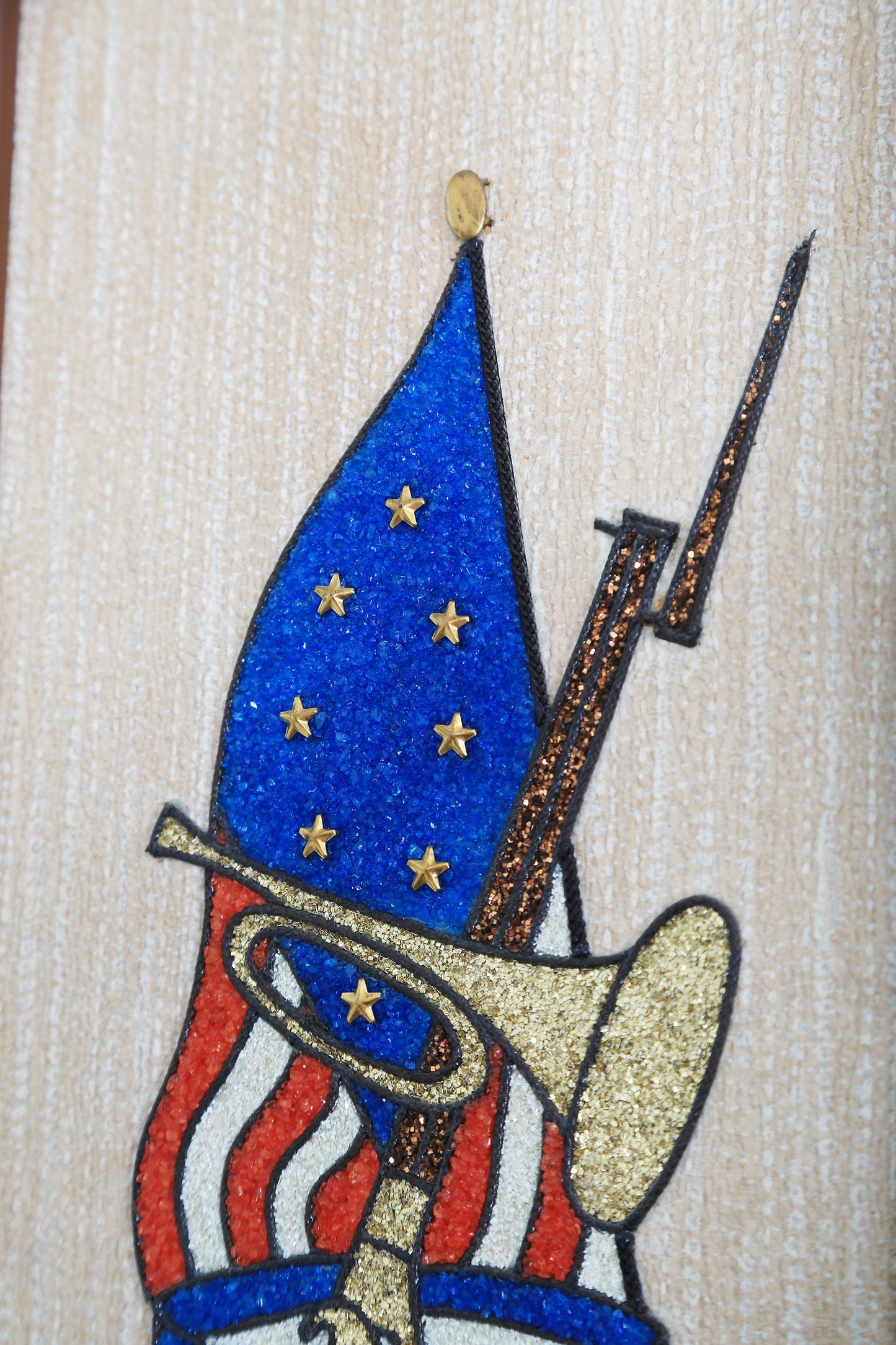 Vintage Mid Century Modern Patriot Civil War framed gravel rock Mosaic art
