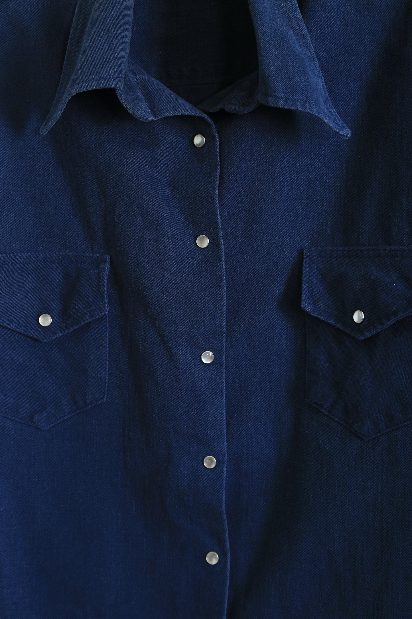 70s Men's Blue cotton Western Shirt Jacket