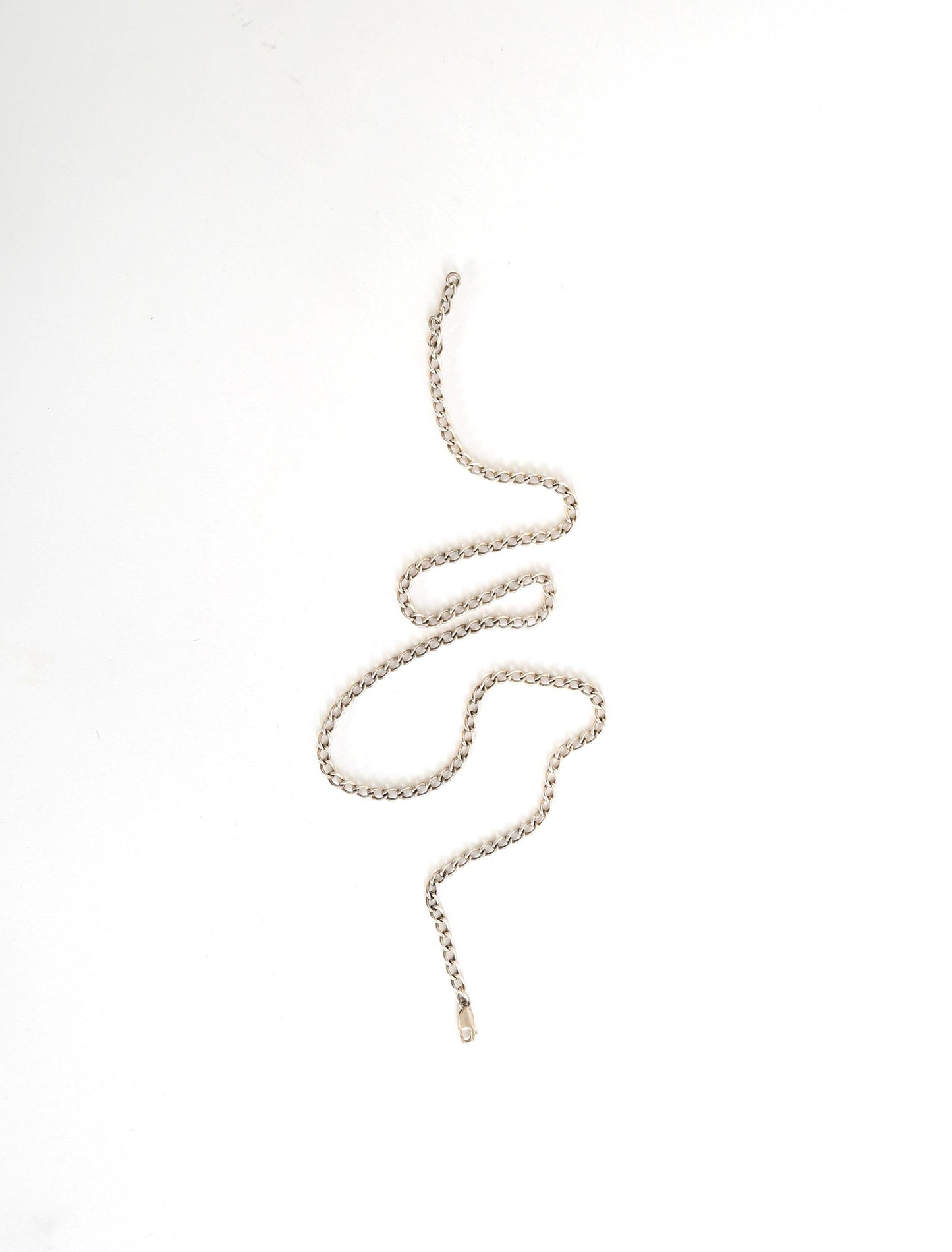 Vintage sterling silver curb chain necklace 25" 25g