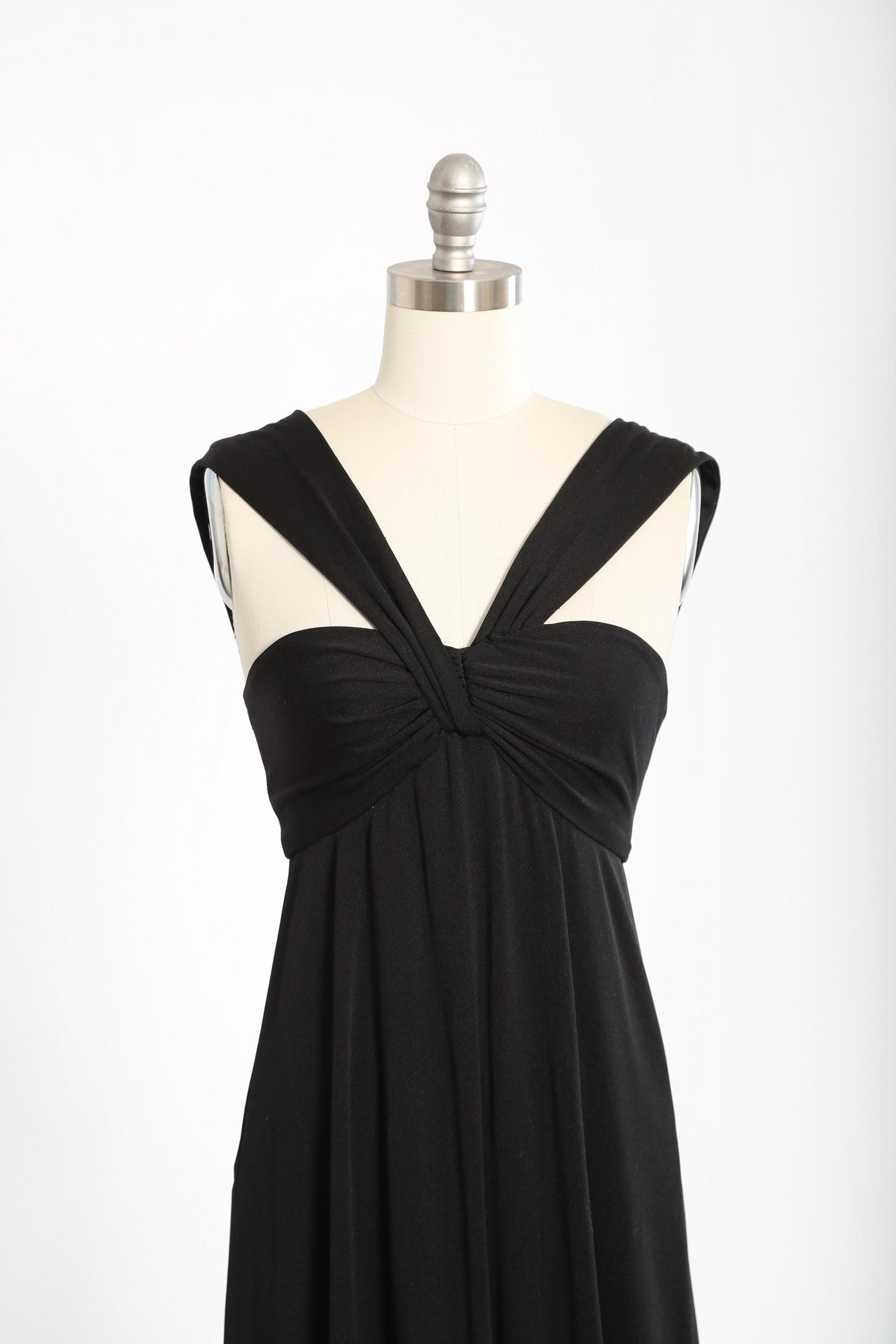 Vintage 70s Mardi Gras Saks Fifth Avenue black maxi dress
