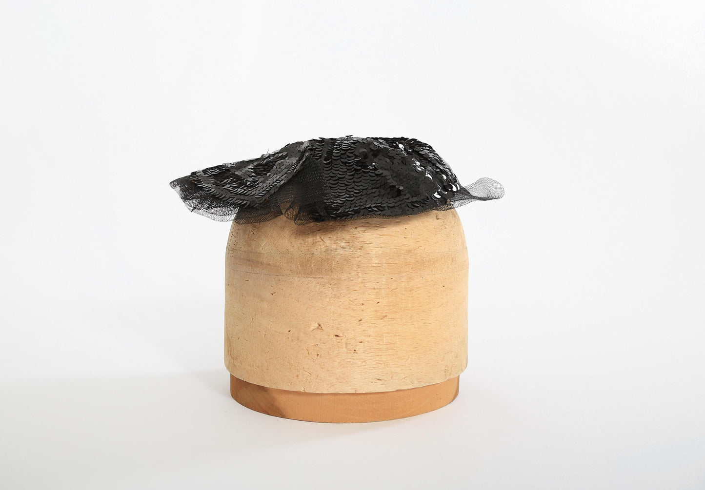 20s Sequin hat | Vintage 1920s black sequin flapper Hat
