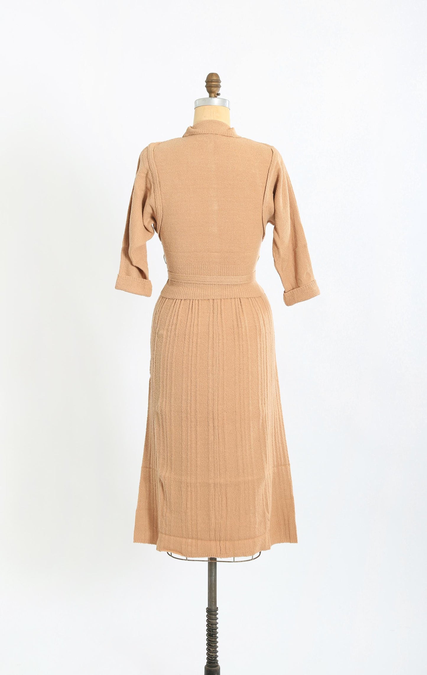 40s Lofties brown knit wool set | Vintage 1940s Deadstock Lofties knit wool 2pc set