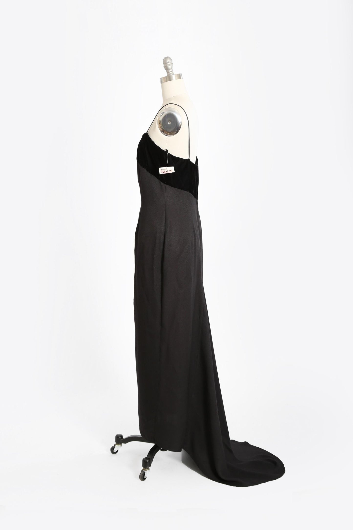 Vintage 90s black velvet deadstock gown