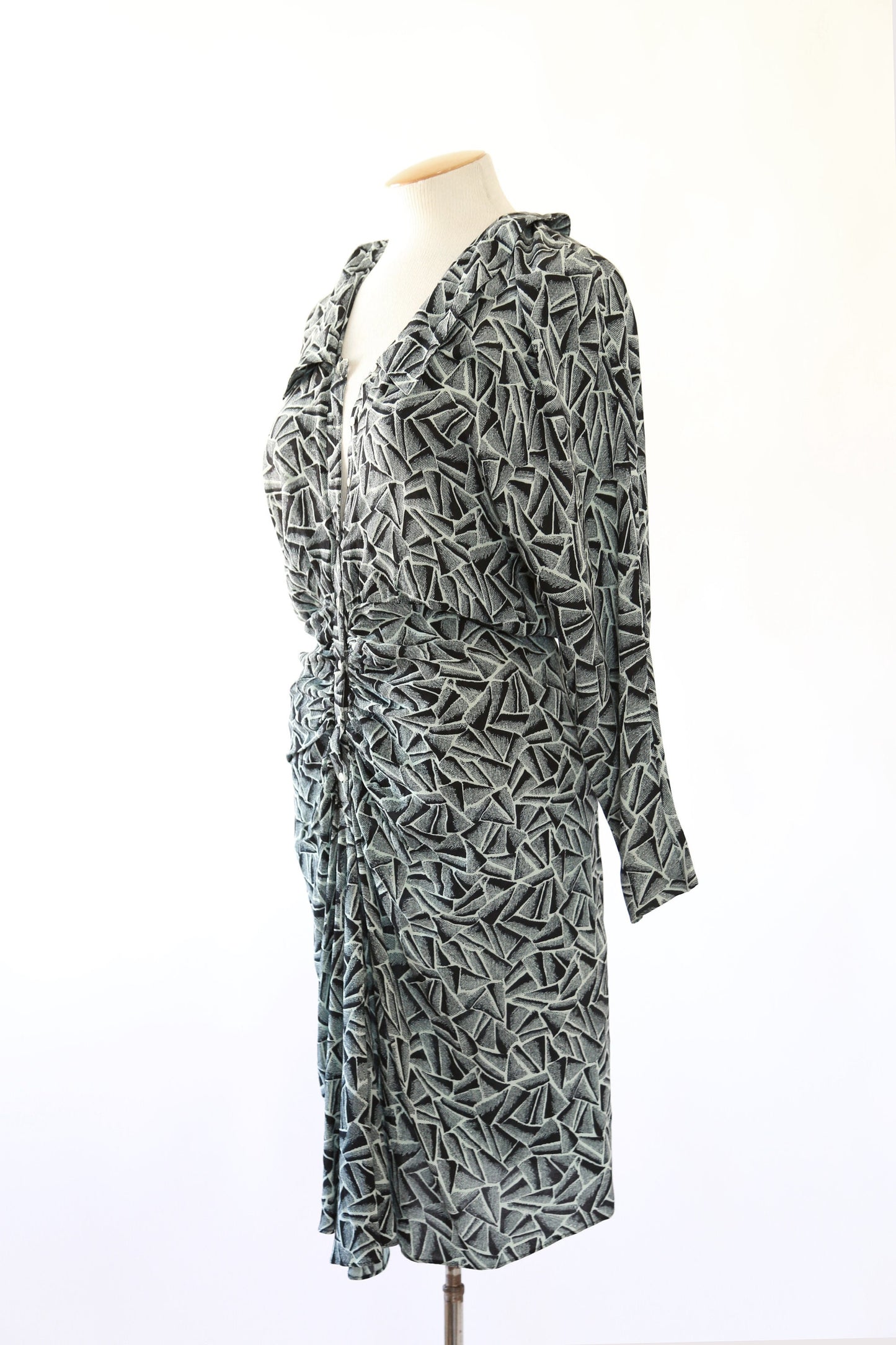 NICOLE MILLER abstract dress | Vintage 90s dolman sleeve dress S